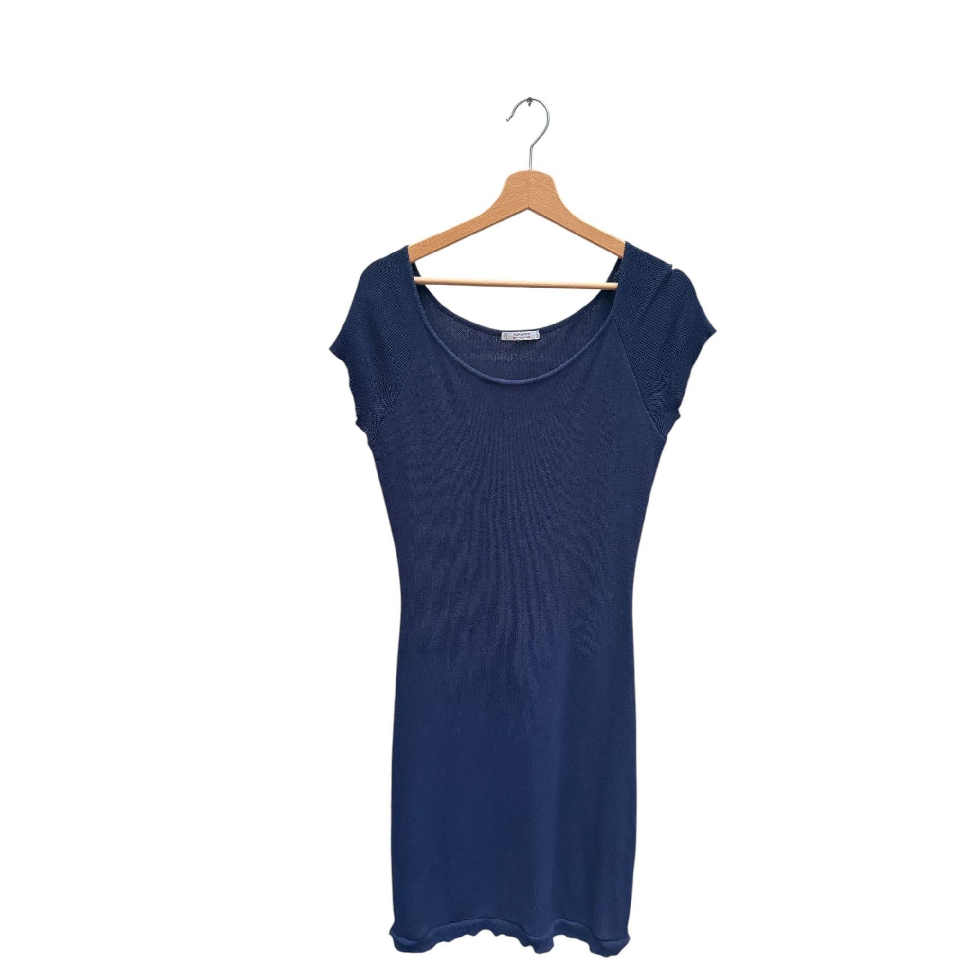 Yves Saint Laurent Vintage Navy Knitted Cotton Dress Size S / US 4 / IT 40 - 5 Thumbnail