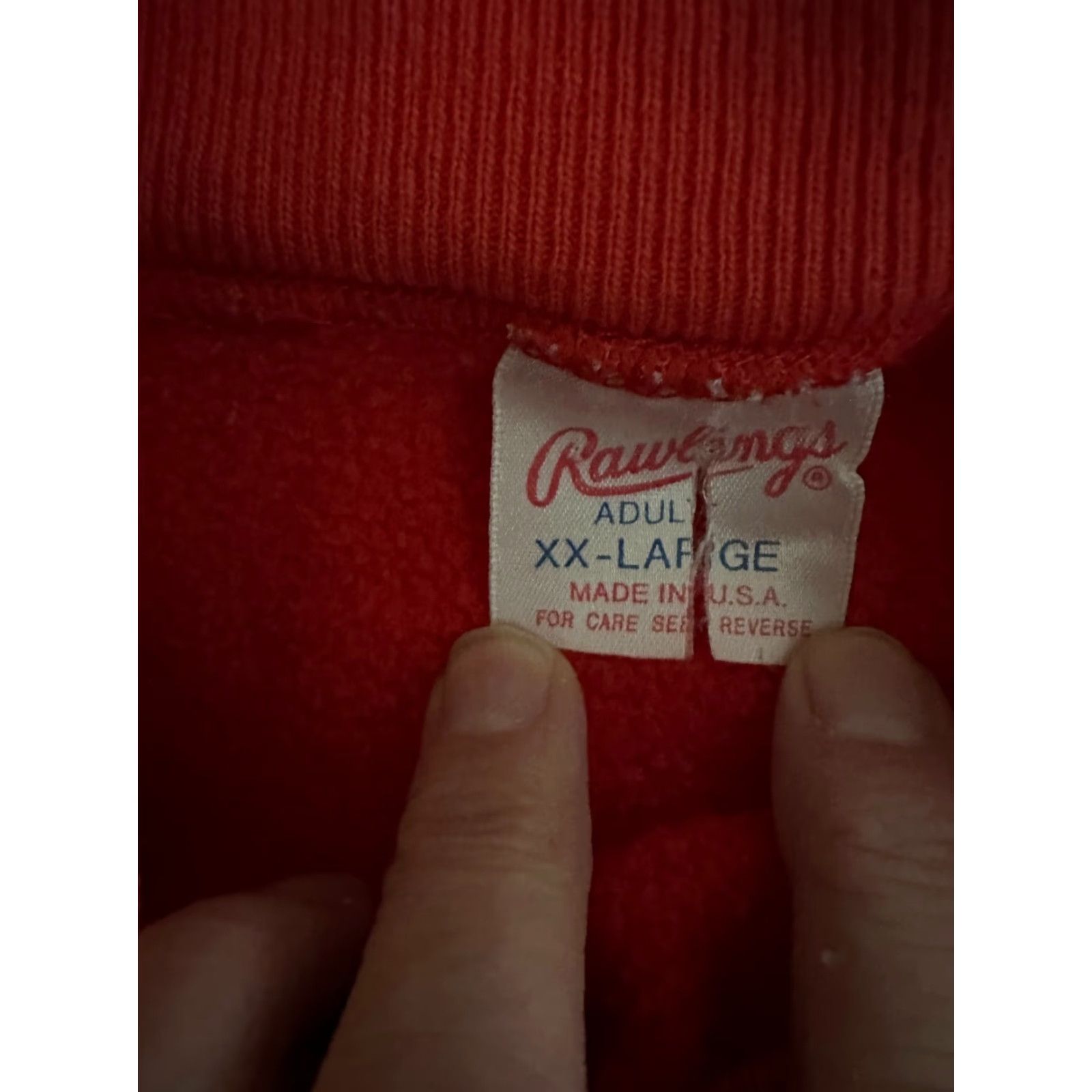 Vintage RAWLINGS Shirt Men 2XL Red Long Sleeve Crew Neck Pullover Sweatshirt Logo American Sports Casual Size US XXL / EU 58 / 5 - 3 Thumbnail