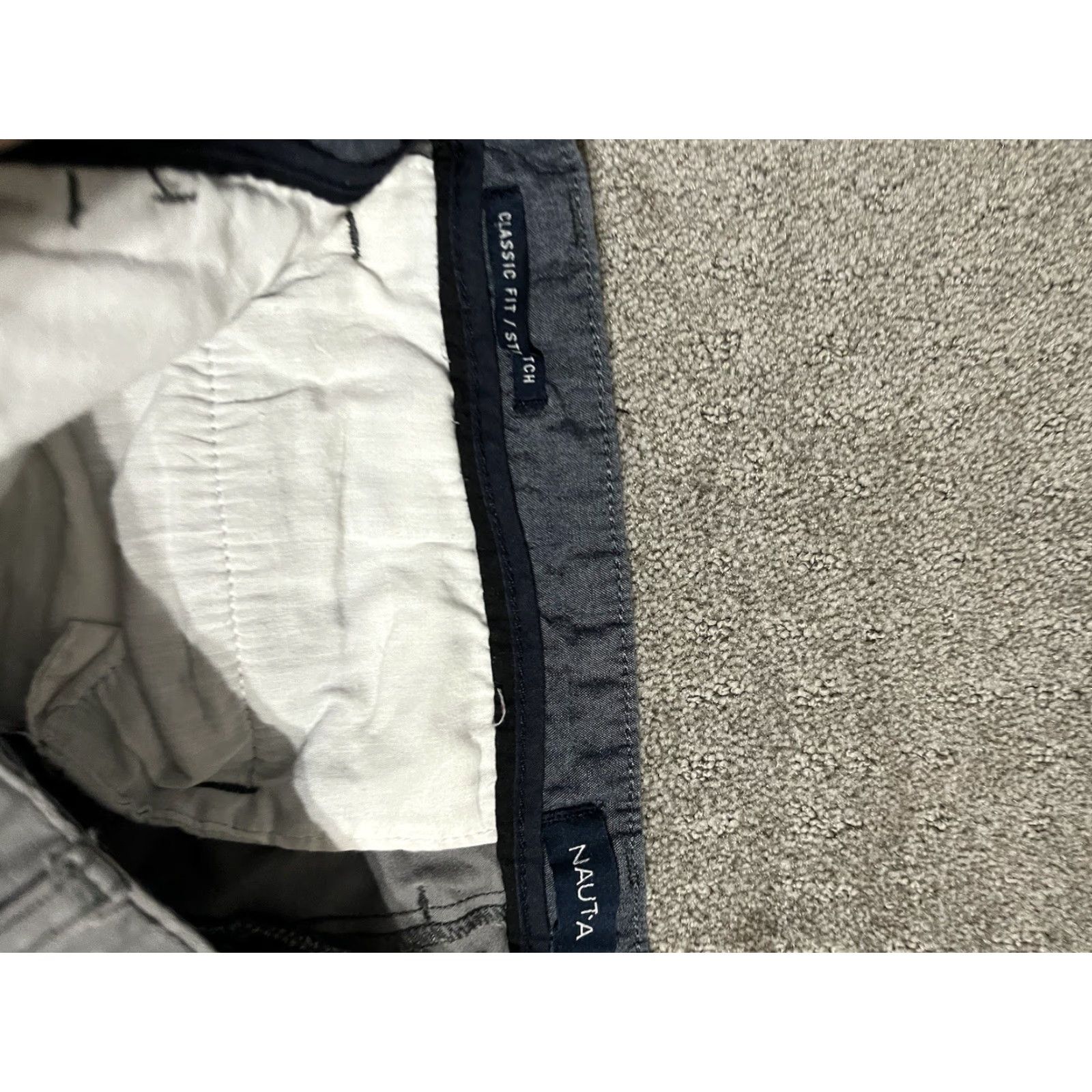 Nautica Nautica Mens Regular Fit Flat Front Pants Gray Hemmed 34x25 The Deck Pant Chino Cotton Flat Front Mens Pants Size 34 Gray Size US 34 / EU 50 - 6 Thumbnail