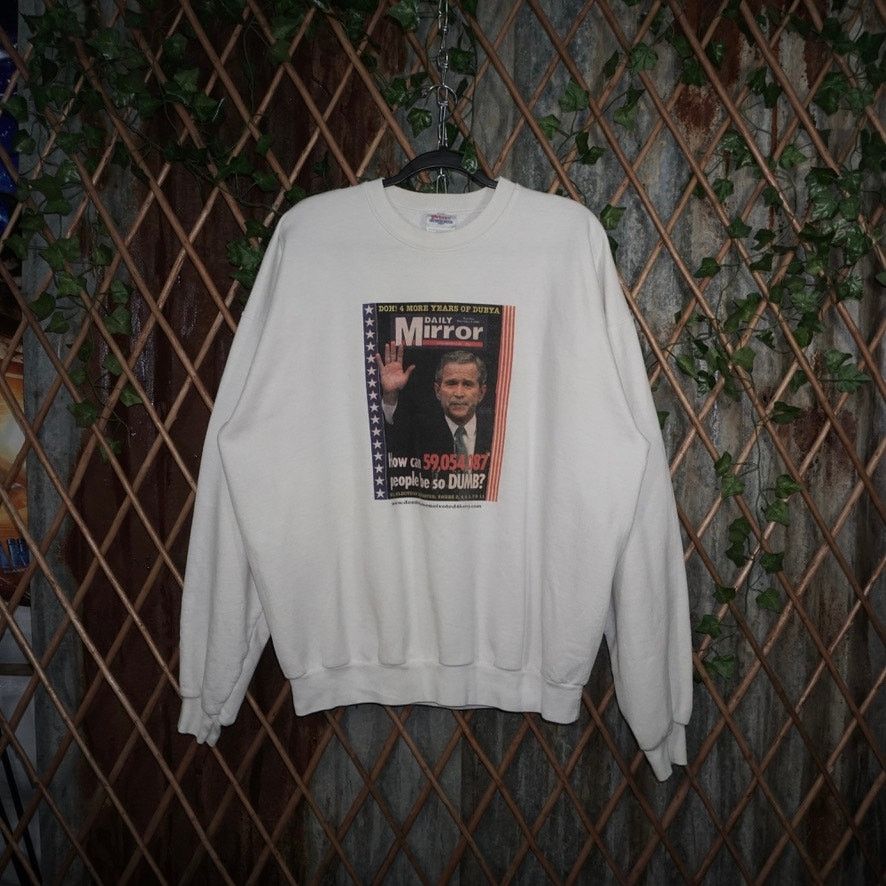 Vintage XL -Vintage Y2K George Bush 00s president politic sweatshirt Size US XL / EU 56 / 4 - 1 Thumbnail