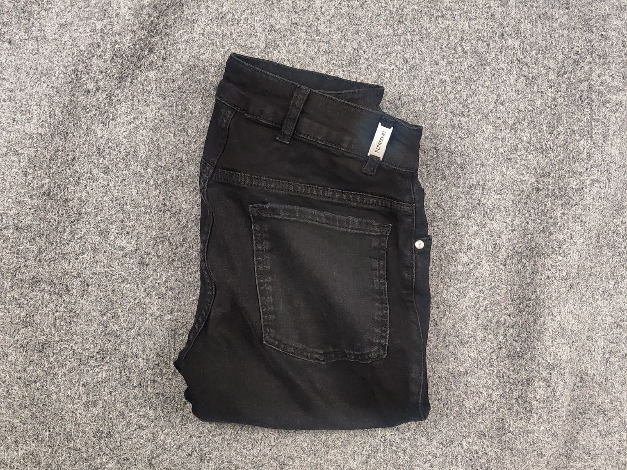 Represent Clo. Represent Destroyer Denim Black Fabric Faded Slim Fit Jeans Size US 29 - 1 Thumbnail