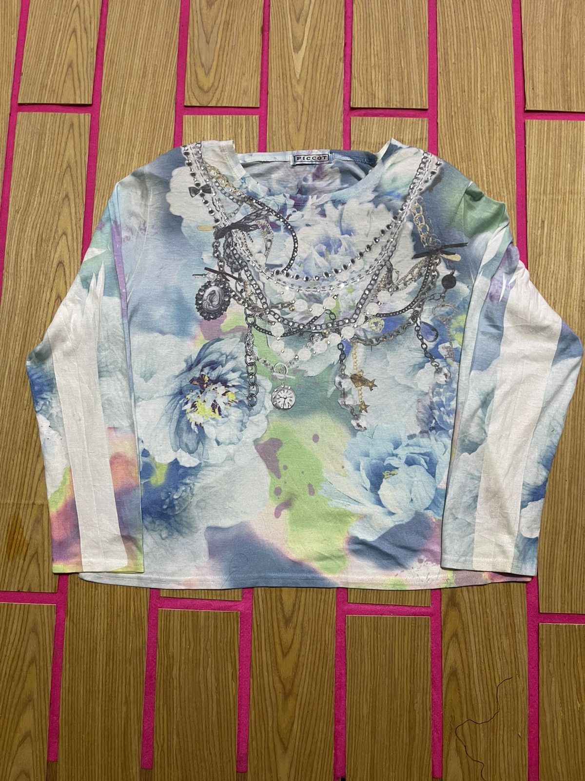 If Six Was Nine Y2K PICCOT long sleeve tshirt women LGB style Size M / US 6-8 / IT 42-44 - 1 Thumbnail