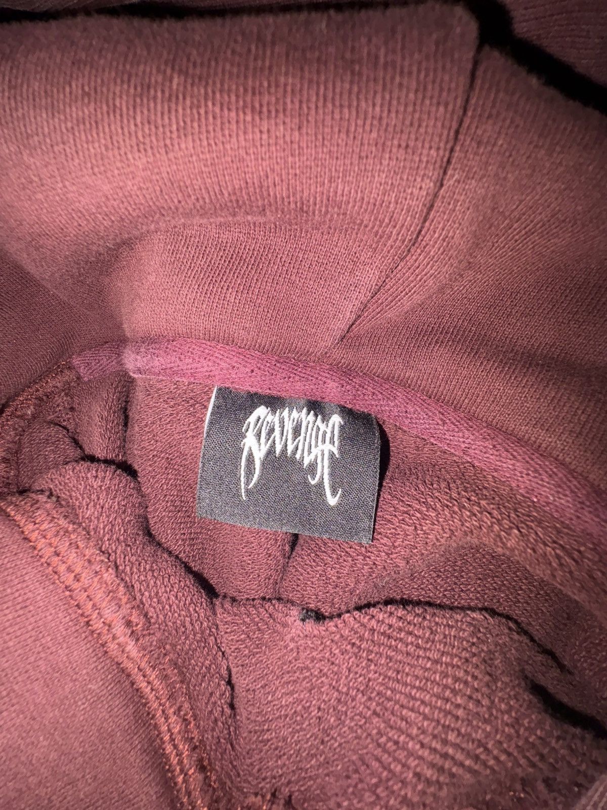 Revenge vintage treated embroidered logo hoodie burgundy Size US L / EU 52-54 / 3 - 4 Thumbnail
