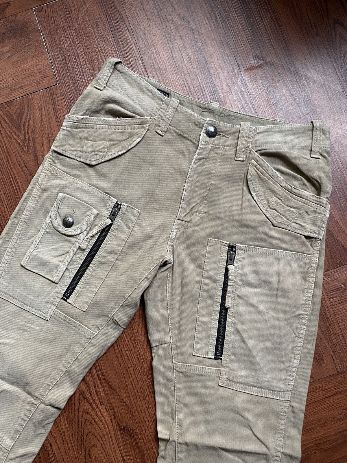 Japanese Brand × Vintage Bartack Coduroy Double Zipper Pockets Pants Size US 32 / EU 48 - 2 Thumbnail
