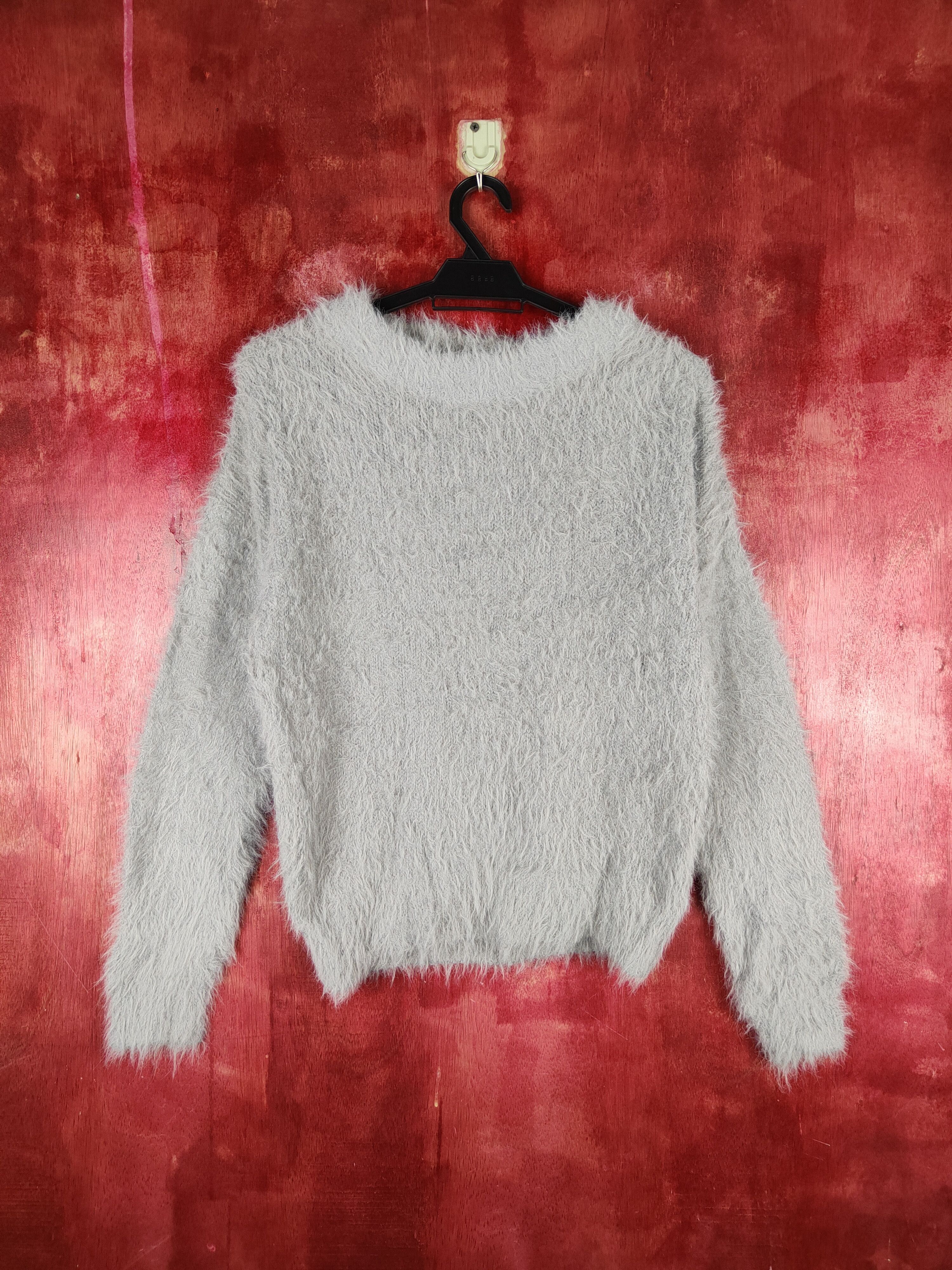 image of Lowrys Farm Gray Shag Shaggy Fur Mohair Knitwear S1956 in Grey, Women's (Size Medium)