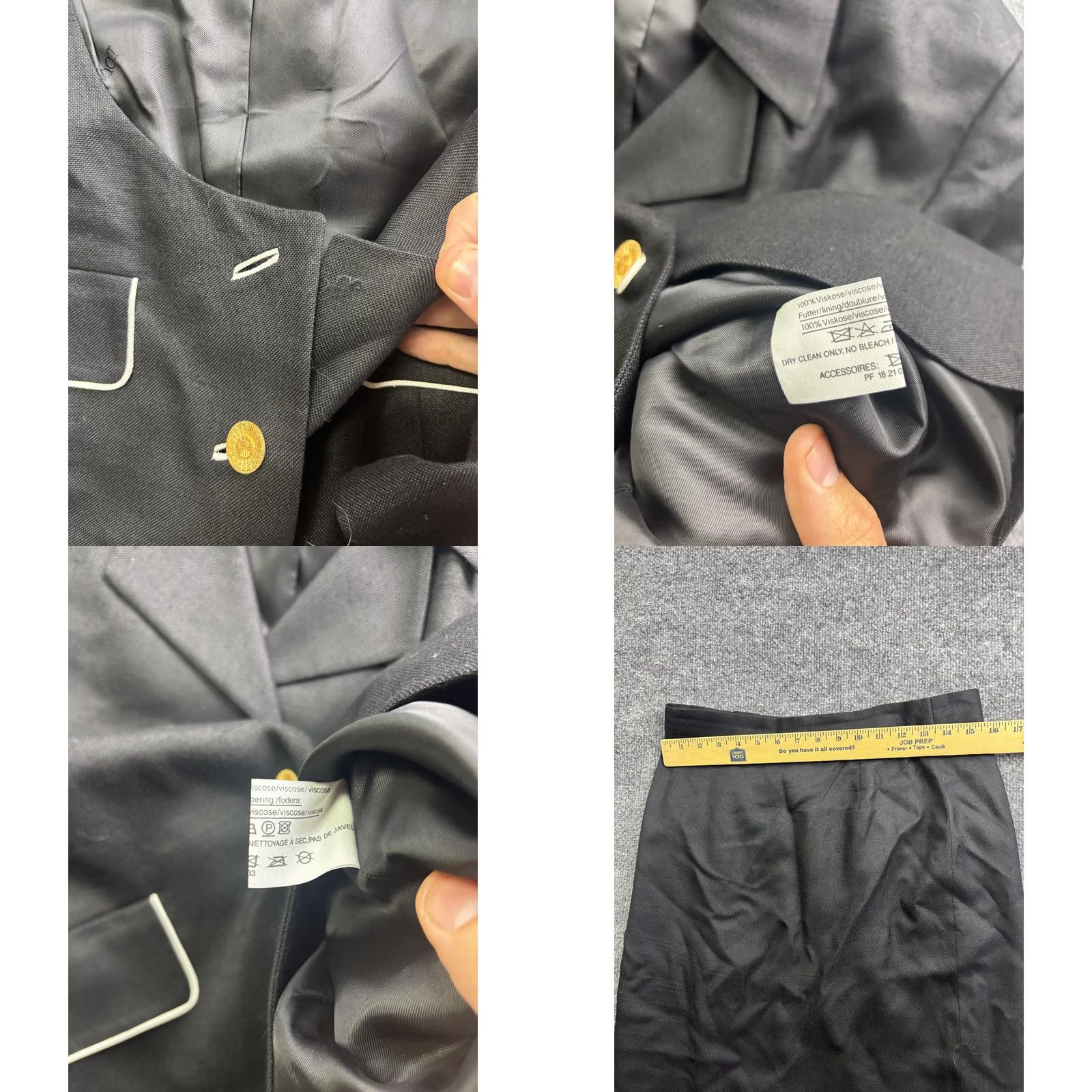 Louis Feraud VINTAGE Louis Féraud Skirt Suit Womens 12 Black 3 Piece Set Vest Jacket Skirt Workwear Germany Size 34" / US 12 / IT 48 - 8 Thumbnail
