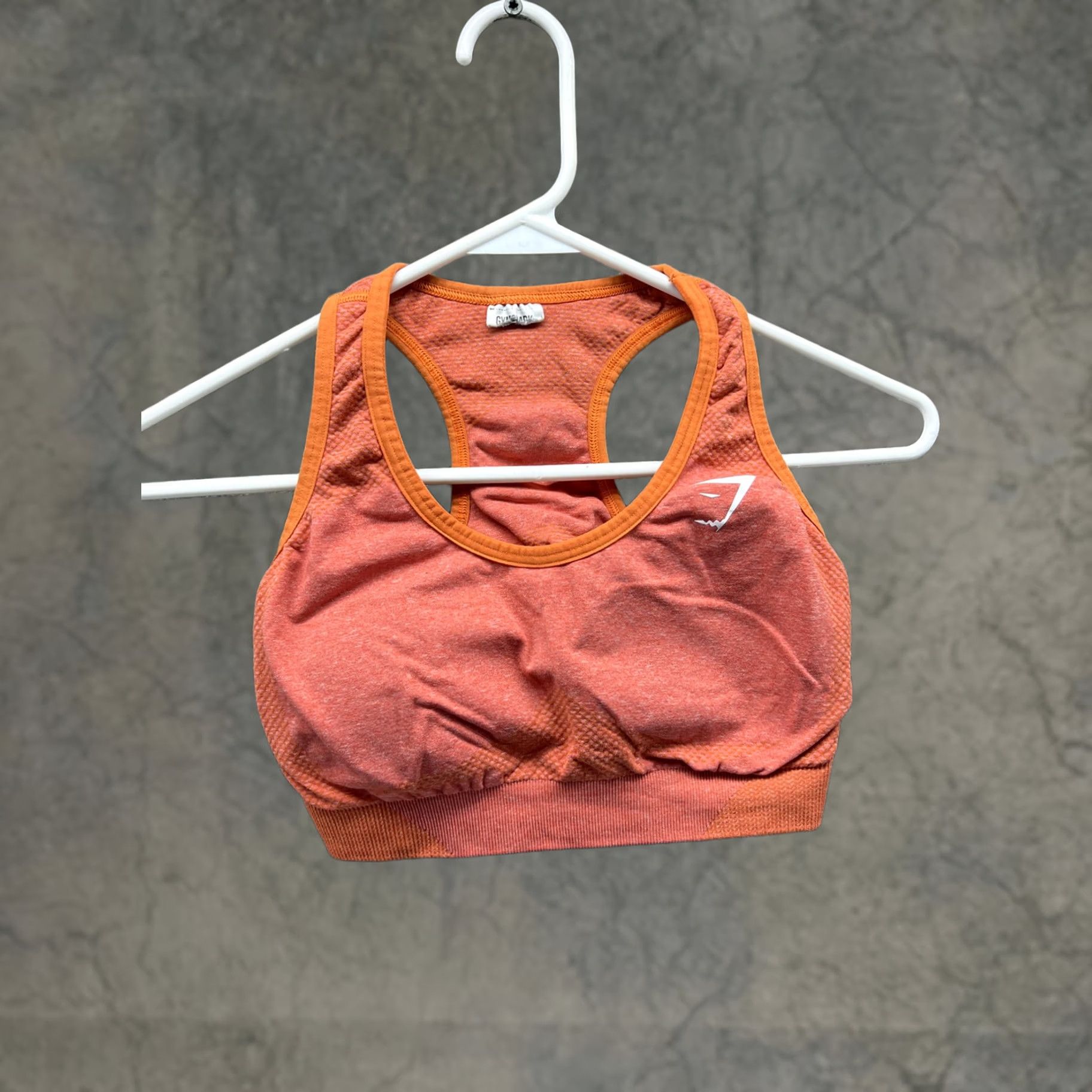 Gymshark Gymshark Sports Bra Womens XS Orange Seamless Racerback Athletic Yoga Gym Size ONE SIZE - 1 Thumbnail