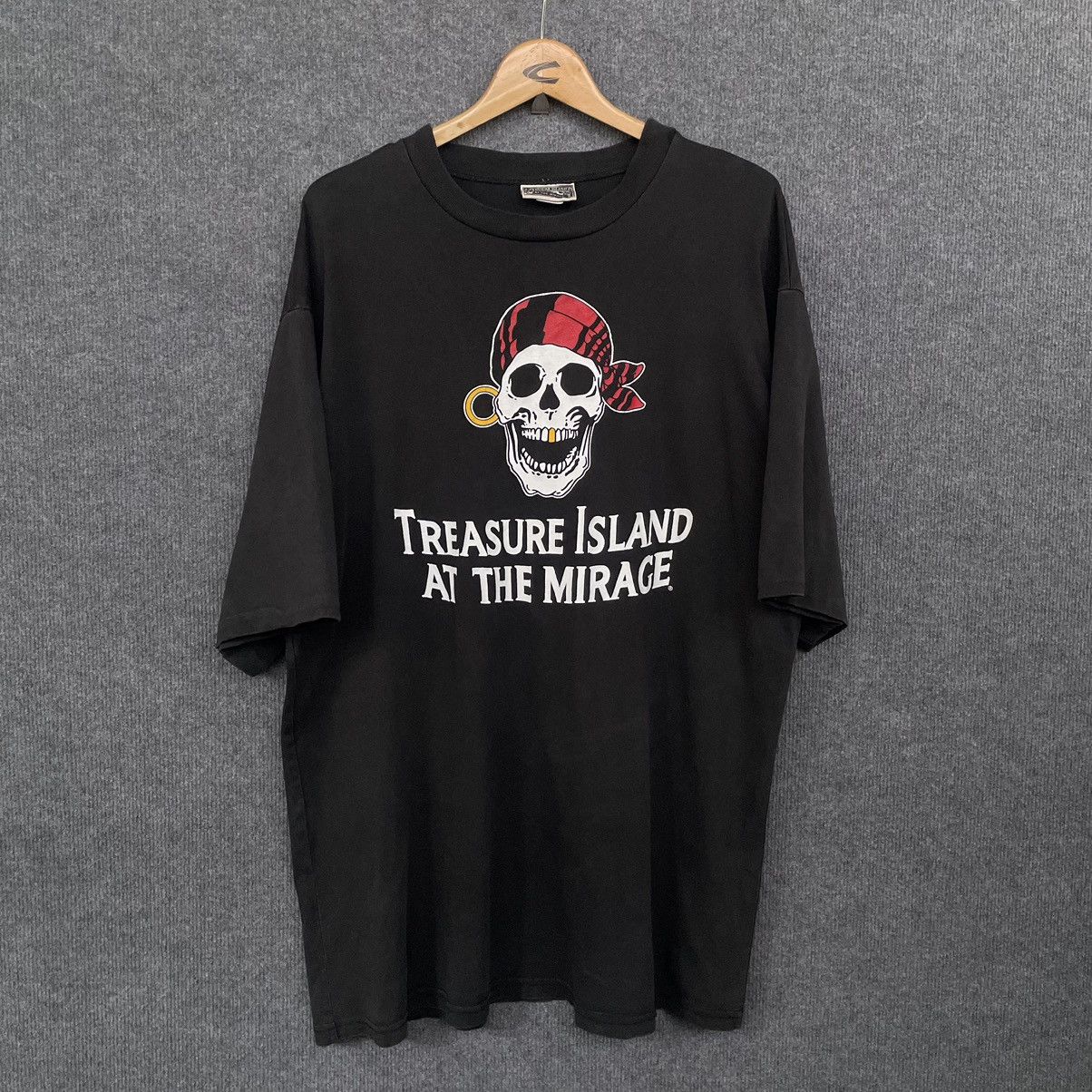 Affliction × Vintage 1990s Treasure Island At The Mirage Skulls Promo T Shirt Size US XL / EU 56 / 4 - 1 Thumbnail