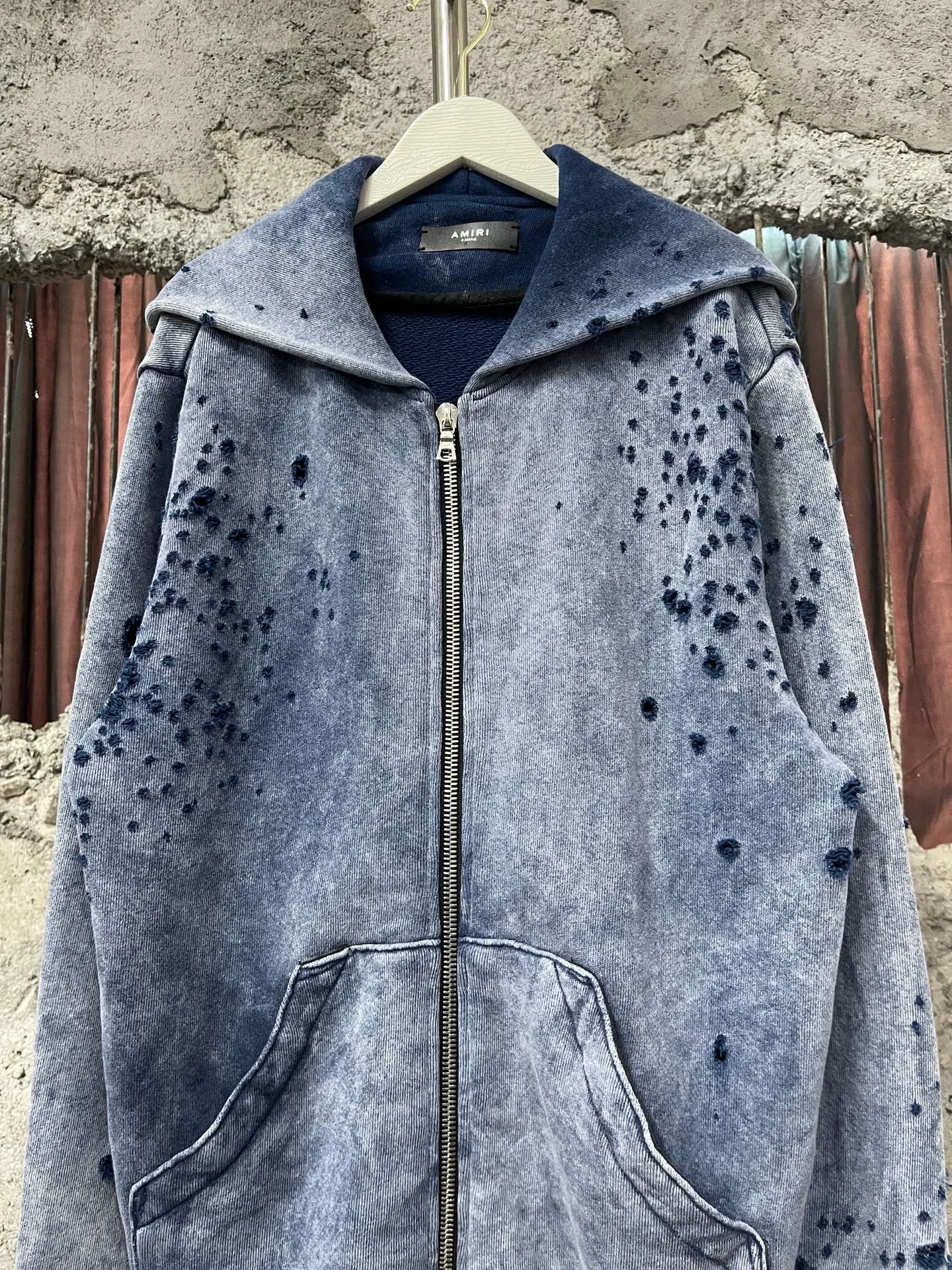 Amiri amiri blue zip-up hoodie jacket xs Size US XS / EU 42 / 0 - 3 Thumbnail