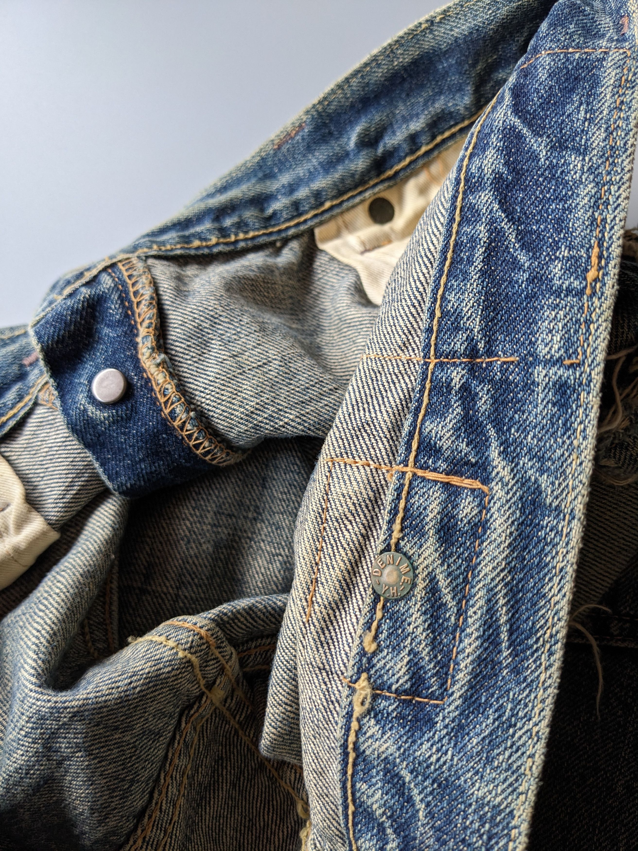 Denime Vintage DENIME distressed ripped selvedge jeans Size US 32 / EU 48 - 10 Thumbnail