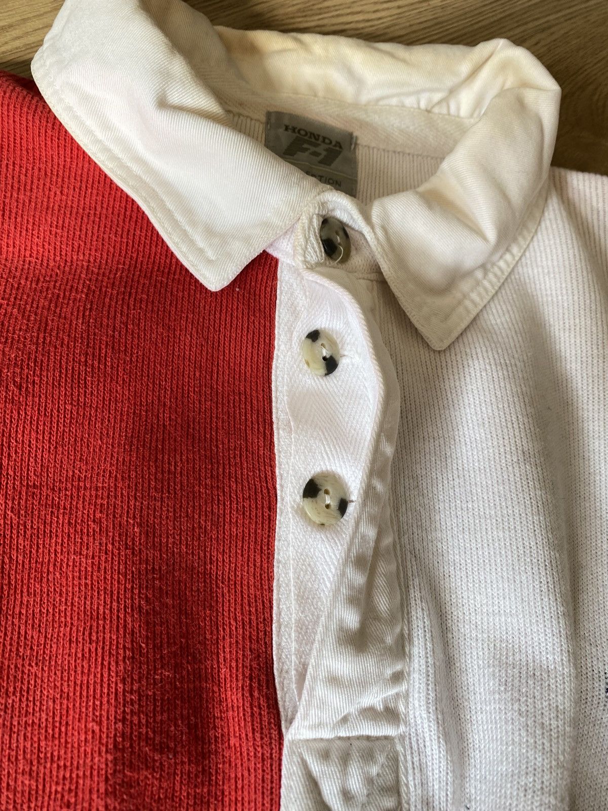 Vintage Checkered Honda F1 Vintage Rugby Shirt Size US L / EU 52-54 / 3 - 3 Thumbnail