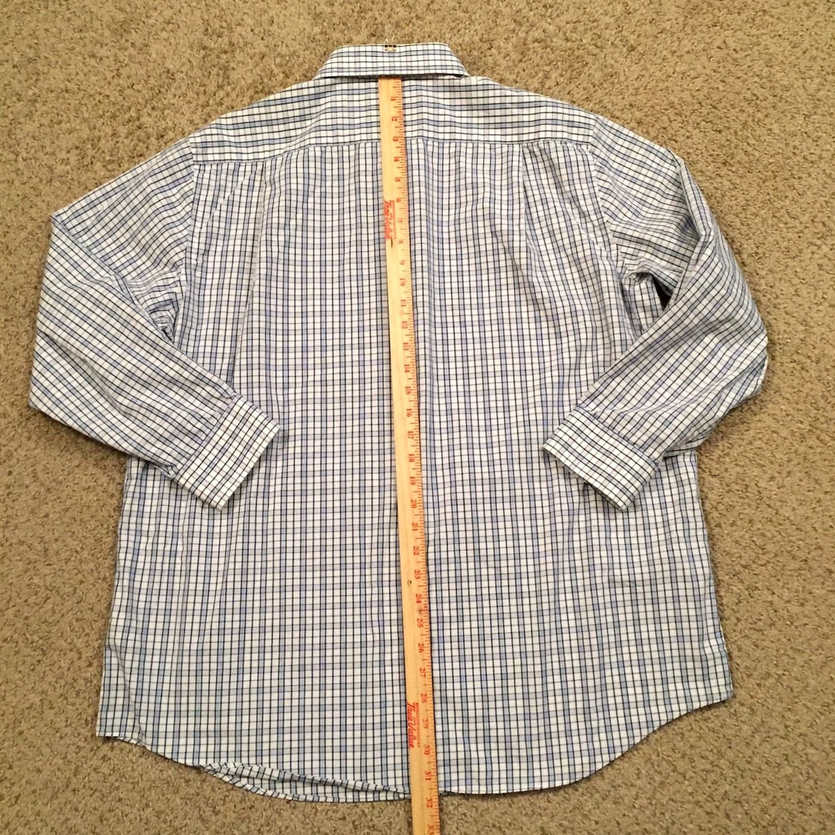 Croft & Barrow Croft & Barrow Shirt Mens 17.5 Classic Fit Blue Plaid Long Sleeve Button Up Size US XXL / EU 58 / 5 - 6 Thumbnail