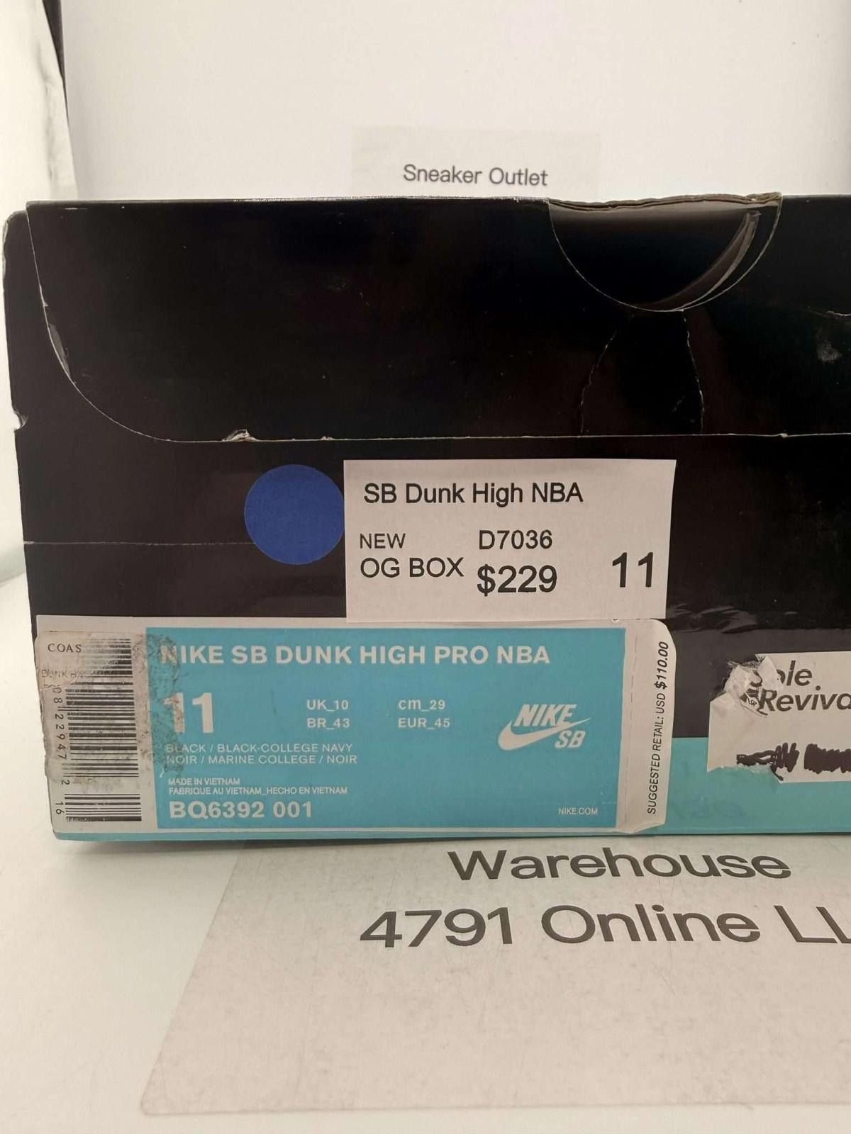 Nike Nike SB Dunk High Pro NBA Black College Navy US 11 New Size US 11 / EU 44 - 8 Thumbnail