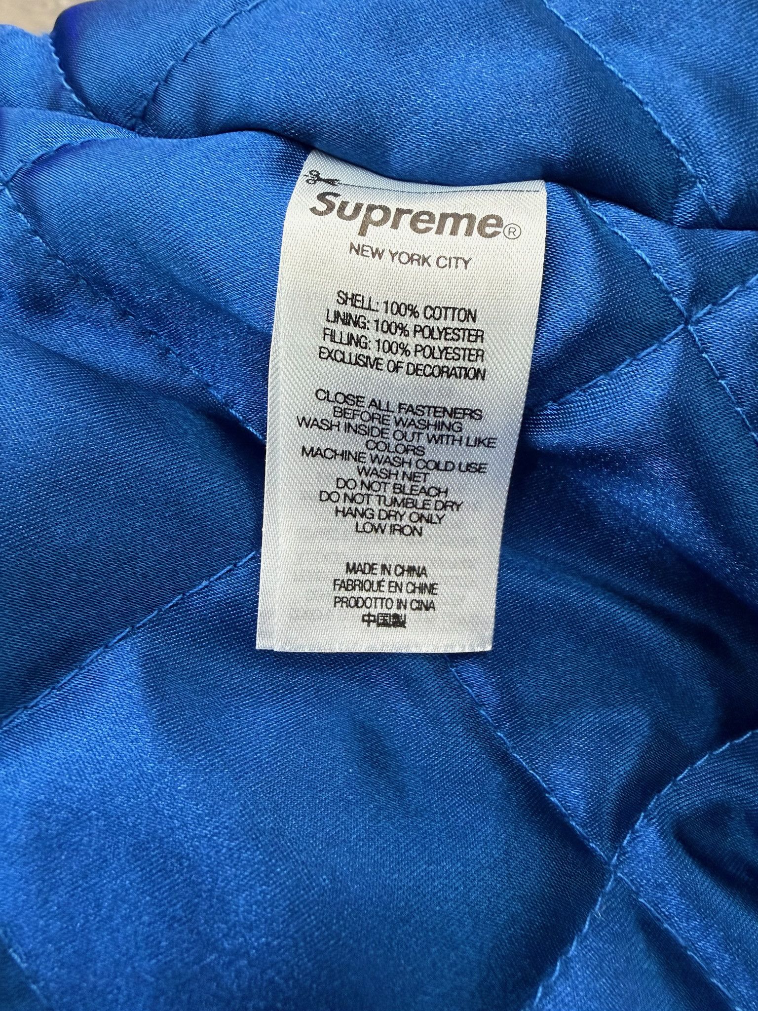 Supreme Supreme x Mitchell & Ness "Doughboy" Twill Varsity Jacket (BLUE) Size US L / EU 52-54 / 3 - 6 Thumbnail