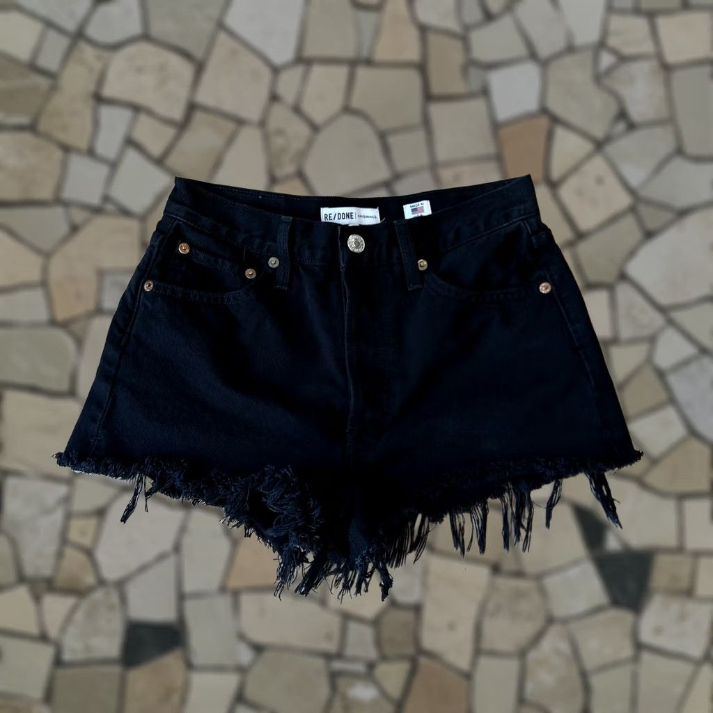 RE/DONE RE/DONE The Short Denim Black Jean Cut Off 2” Inseam Women’s 27 Size 27" / US 4 / IT 40 - 1 Thumbnail