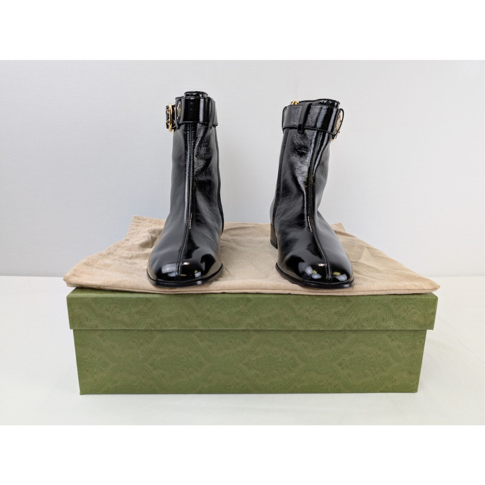 Gucci o1rshd1 Vernice Naplack Boots in Nero Size US 12.5 / EU 45-46 - 17 Thumbnail