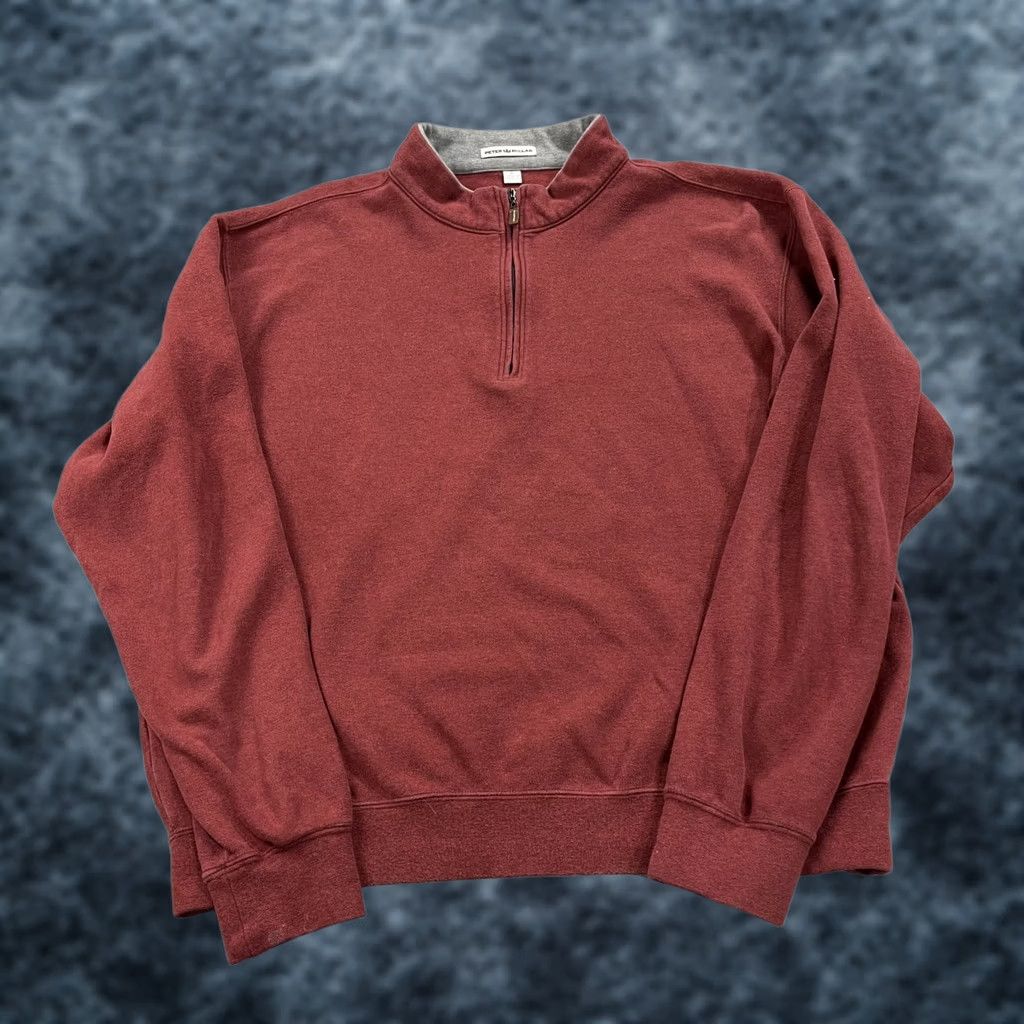 Peter Millar Peter Millar Sweater Mens L Red 100% Cotton Melange 1/4 Quarter Zip Pullover Size US L / EU 52-54 / 3 - 1 Thumbnail