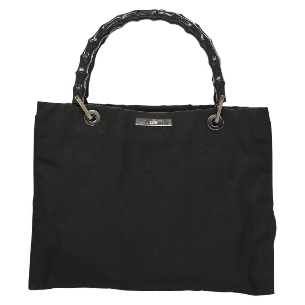 Gucci GUCCI Bamboo Hand Bag Nylon Black Silver 032 032 Size ONE SIZE - 2 Thumbnail