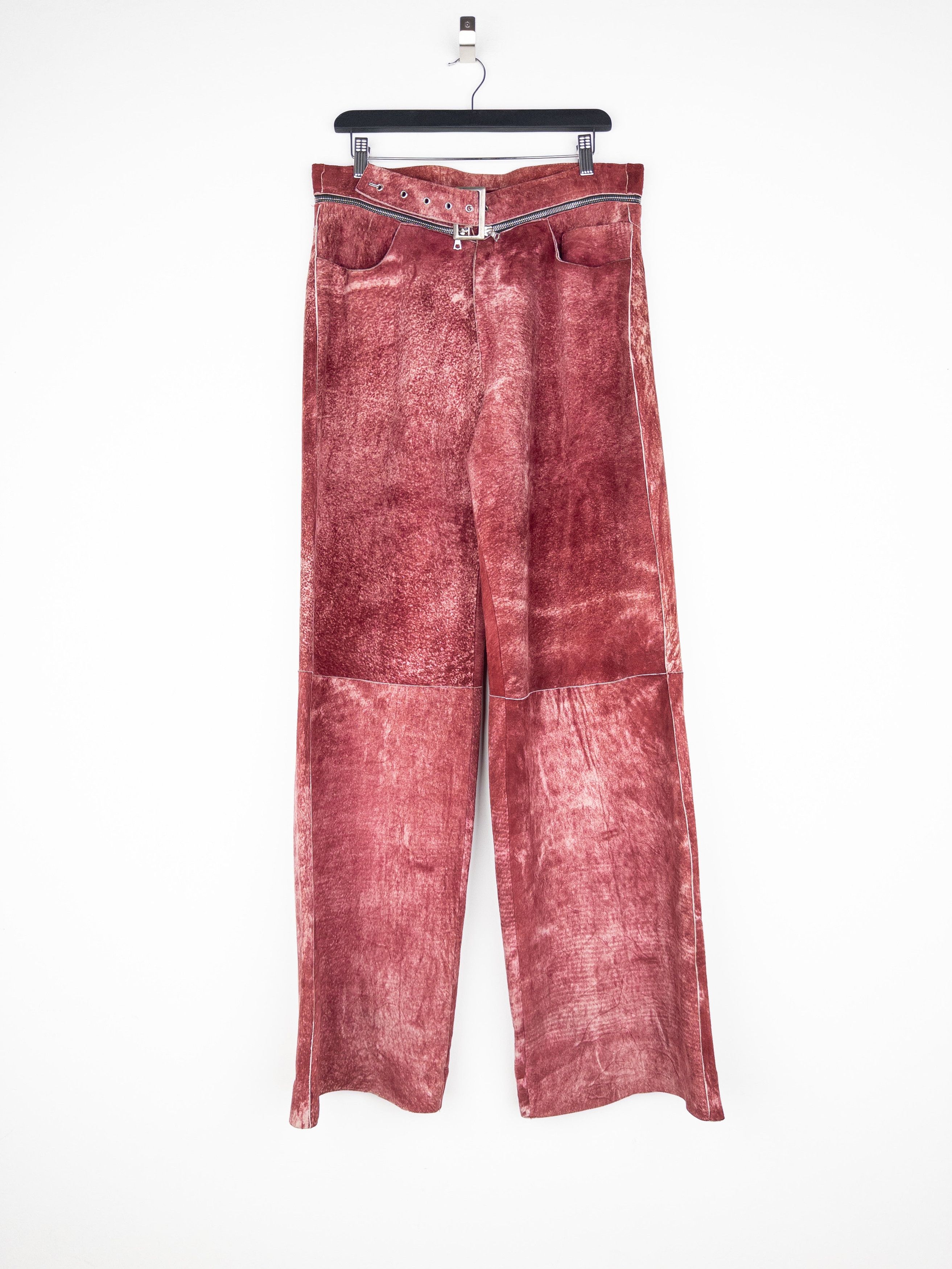 Jean Paul Gaultier AW00 Wide Leg Suede Leather Pants Size US 34 / EU 50 - 1 Thumbnail