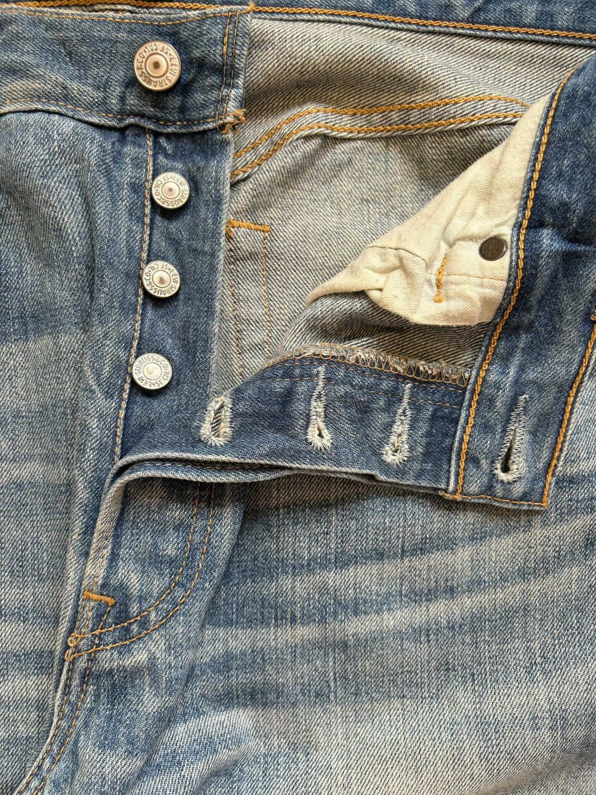 Levi's Vintage 90s Levis 501 Mud Wash Distressed Baggy Jeans Size US 34 / EU 50 - 3 Thumbnail