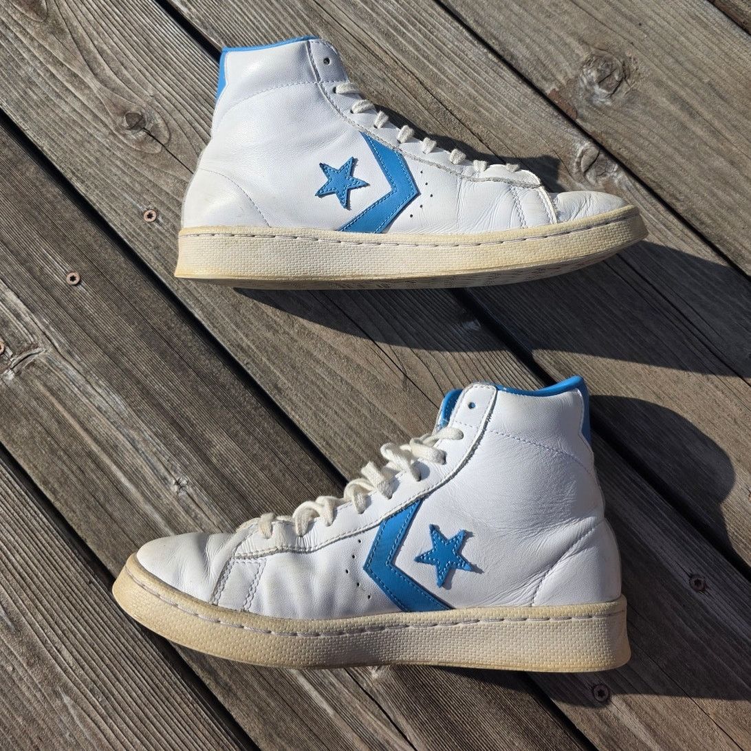 Converse Converse Pro Leather Hi "White Coast Blue (UNC)" Size US 9 / IT 39 - 3 Thumbnail