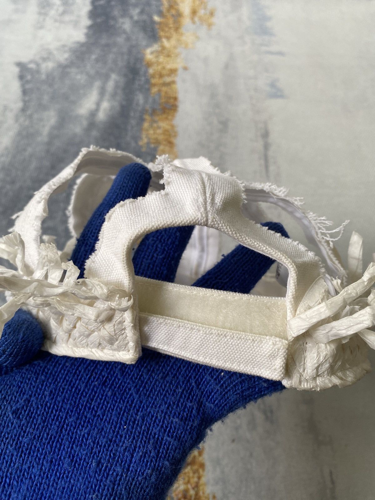 Maison Margiela SS19 Decorated Dried Woven Raphia Hat In 100 White Cap Size ONE SIZE - 4 Thumbnail