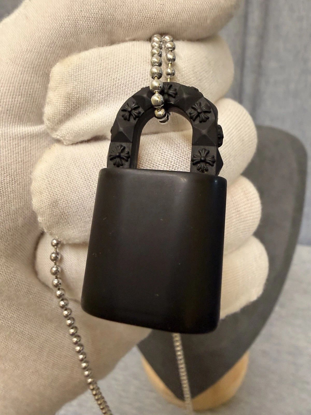 Chrome Hearts Chrome Hearts Silicone Lock Necklace Black 30" Size ONE SIZE - 2 Thumbnail