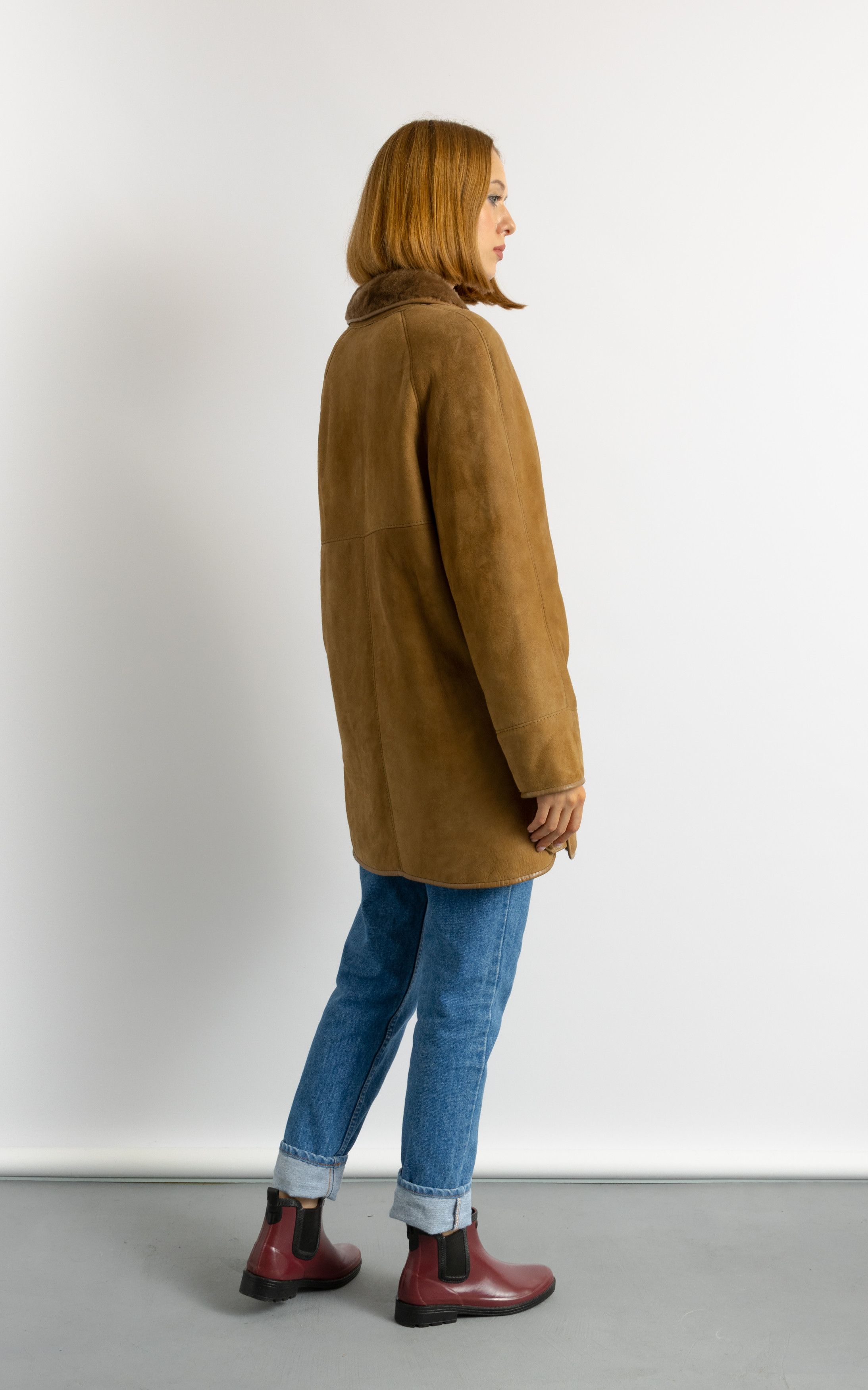Vintage Deadstock Sheepskin Coat 70s, Shearling Size S 6121 Size S / US 4 / IT 40 - 5 Thumbnail