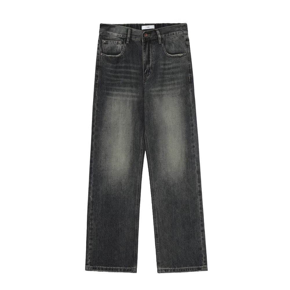 Japanese Brand × Jean Street retro washed distressed loose straight-leg jeans Size US 32 / EU 48 - 1 Thumbnail