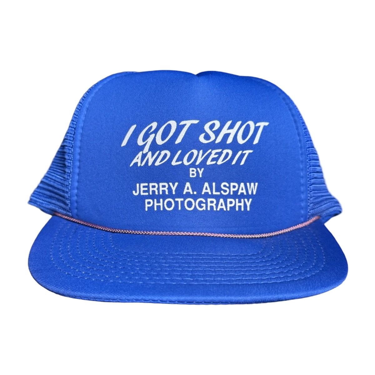 Vintage Vintage 90s I Got Shot & I Loved It Photography Hat Blue Size ONE SIZE - 1 Thumbnail