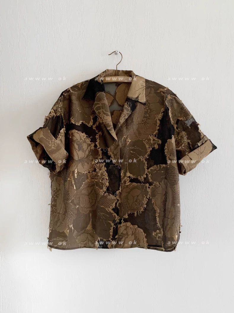 Dries Van Noten Dries Van Noten Brocade Sheer Shirt Size US S / EU 44-46 / 1 - 1 Thumbnail