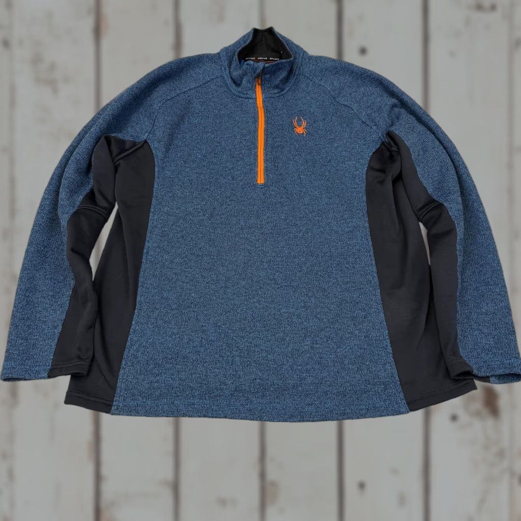 Spyder Spyder Pullover Mens L Colorblock 1/4 Zip Fleece Mock Neck Top Blue Size US L / EU 52-54 / 3 - 1 Thumbnail