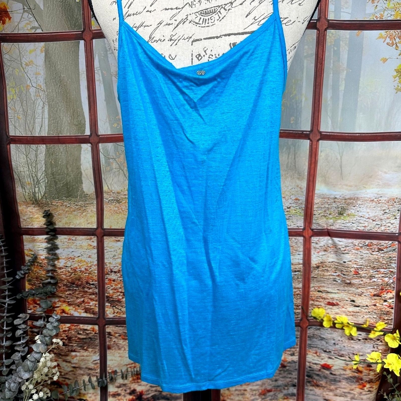Other Socapri Tank Top 100% Flax Mediterranean Blue Made Italy L Size L / US 10 / IT 46 - 14 Thumbnail