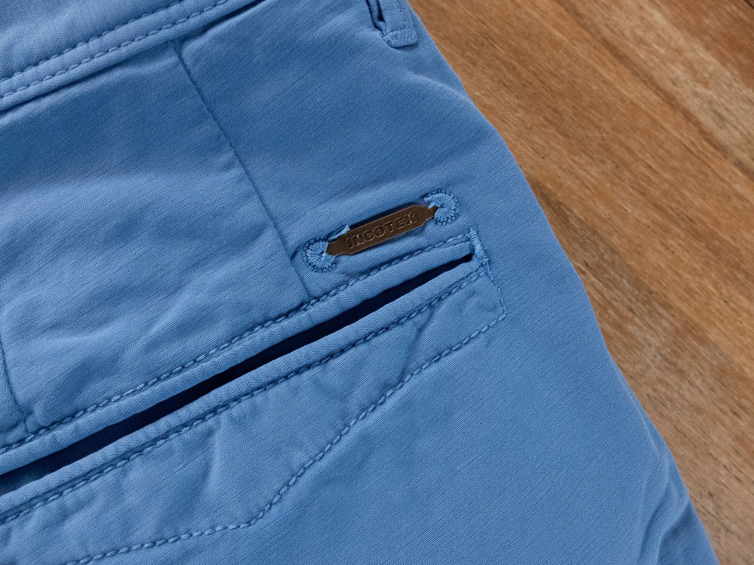 Incotex INCOTEX Slacks blue slim flat front cotton chino pants 32 Size US 32 / EU 48 - 10 Thumbnail