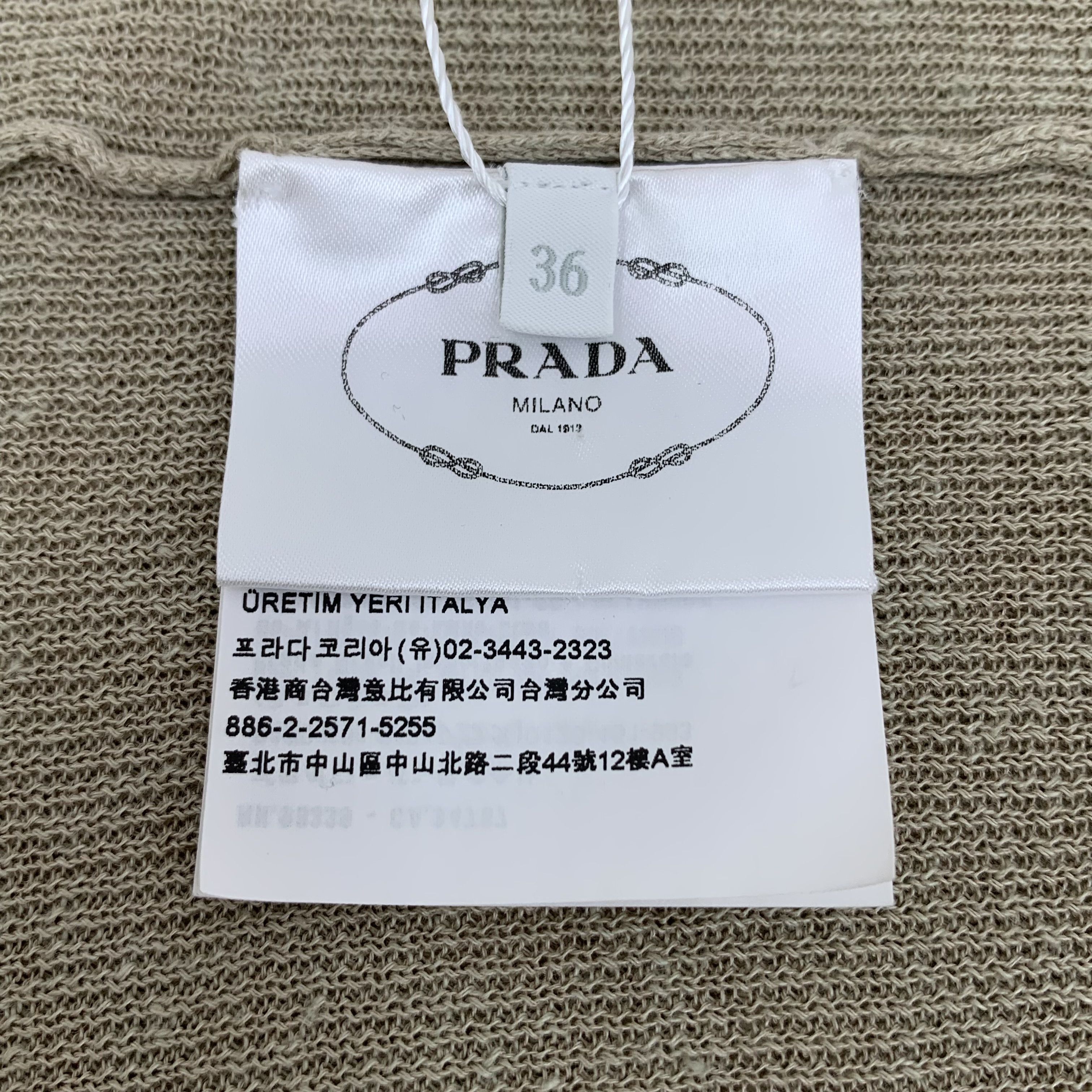 Prada Prada Knit Dress Brown Logo Linen (Size XS) Size XS / US 0-2 / IT 36-38 - 5 Thumbnail