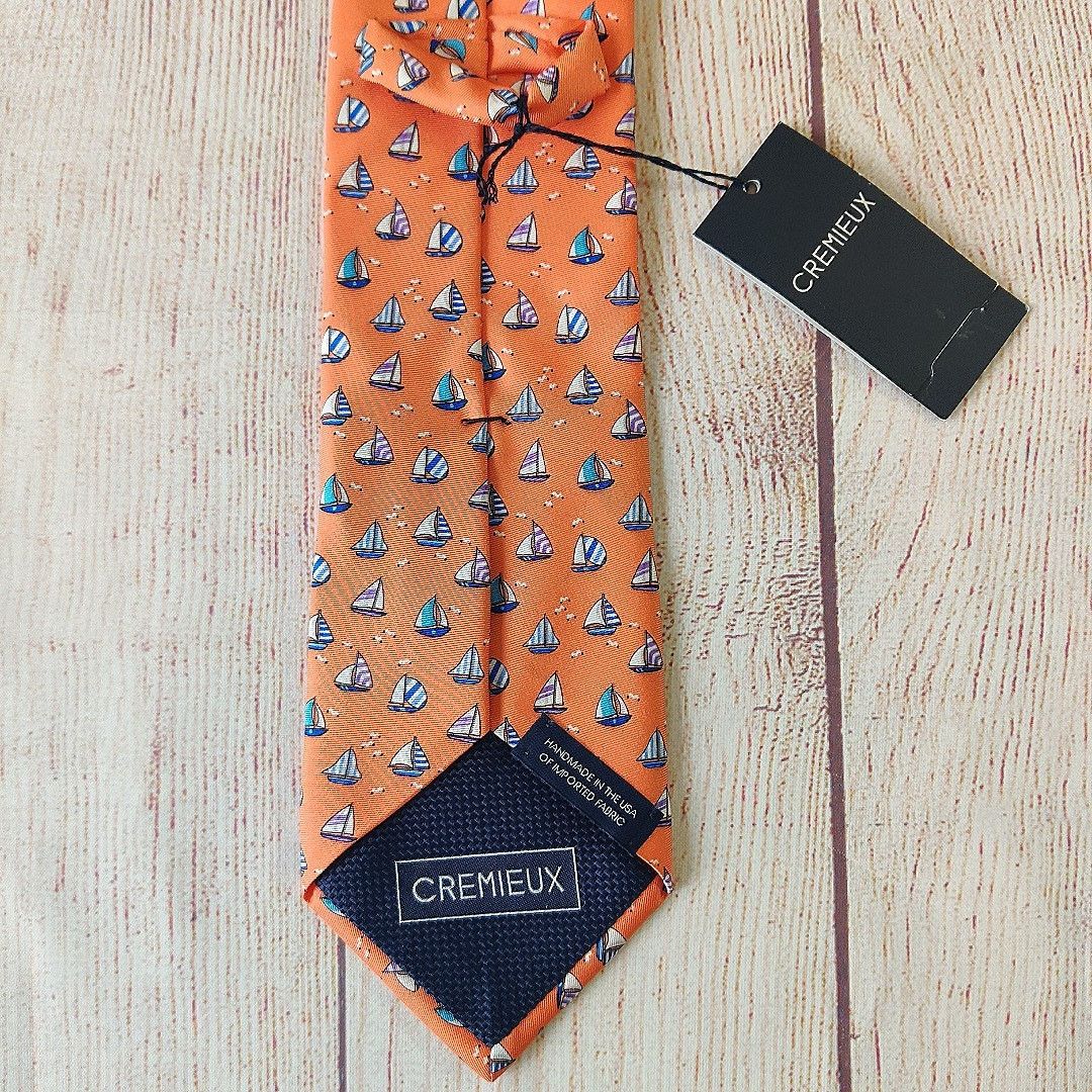 Daniel Cremieux Daniel Cremieux 100% silk orange sailboat tie NWT Size ONE SIZE - 7 Thumbnail