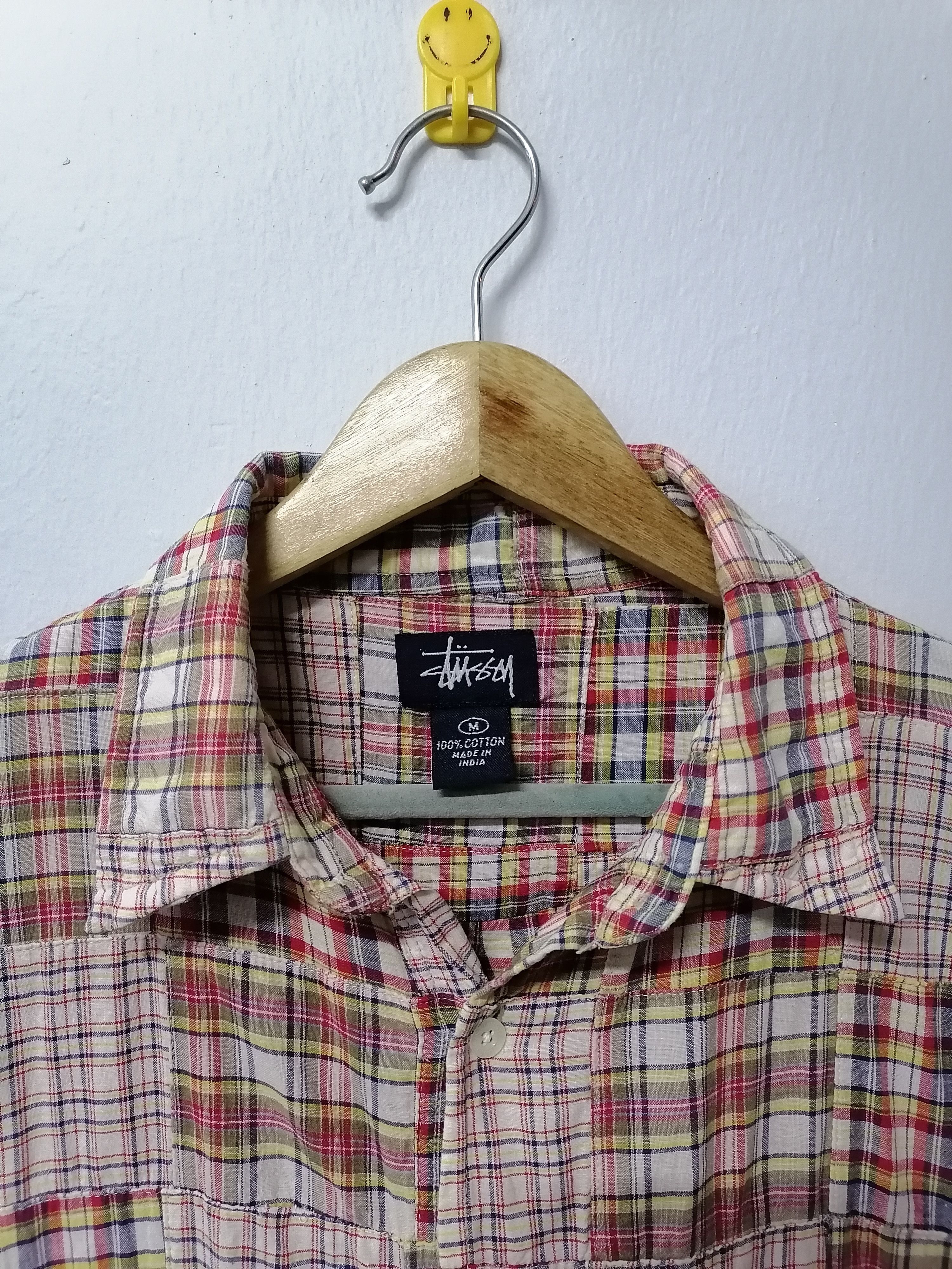 Vintage Vintage 90s Stussy Tartan Plaid Patchwork Button Up Shirt Size US M / EU 48-50 / 2 - 3 Thumbnail
