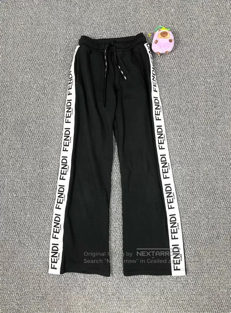 Fendi Fendi Black Side Monogram Logo Casual Trousers Size 24" / US 00 / IT 34 - 1 Thumbnail