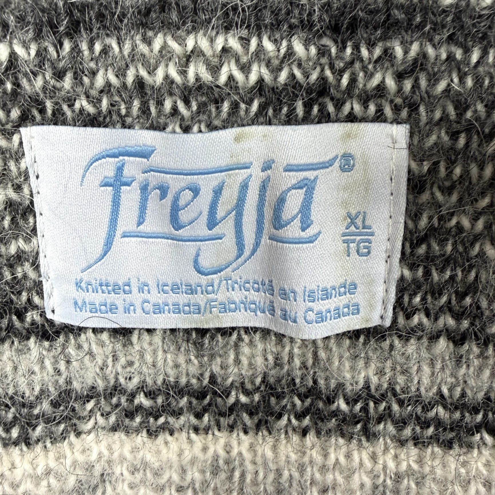 Vintage VTG Freyja Sweater Mens XL Gray Wool Nordic Fair Isle 90s Full Zip Pockets Heavyweight Mock Neck - Size US XL / EU 56 / 4 - 7 Thumbnail