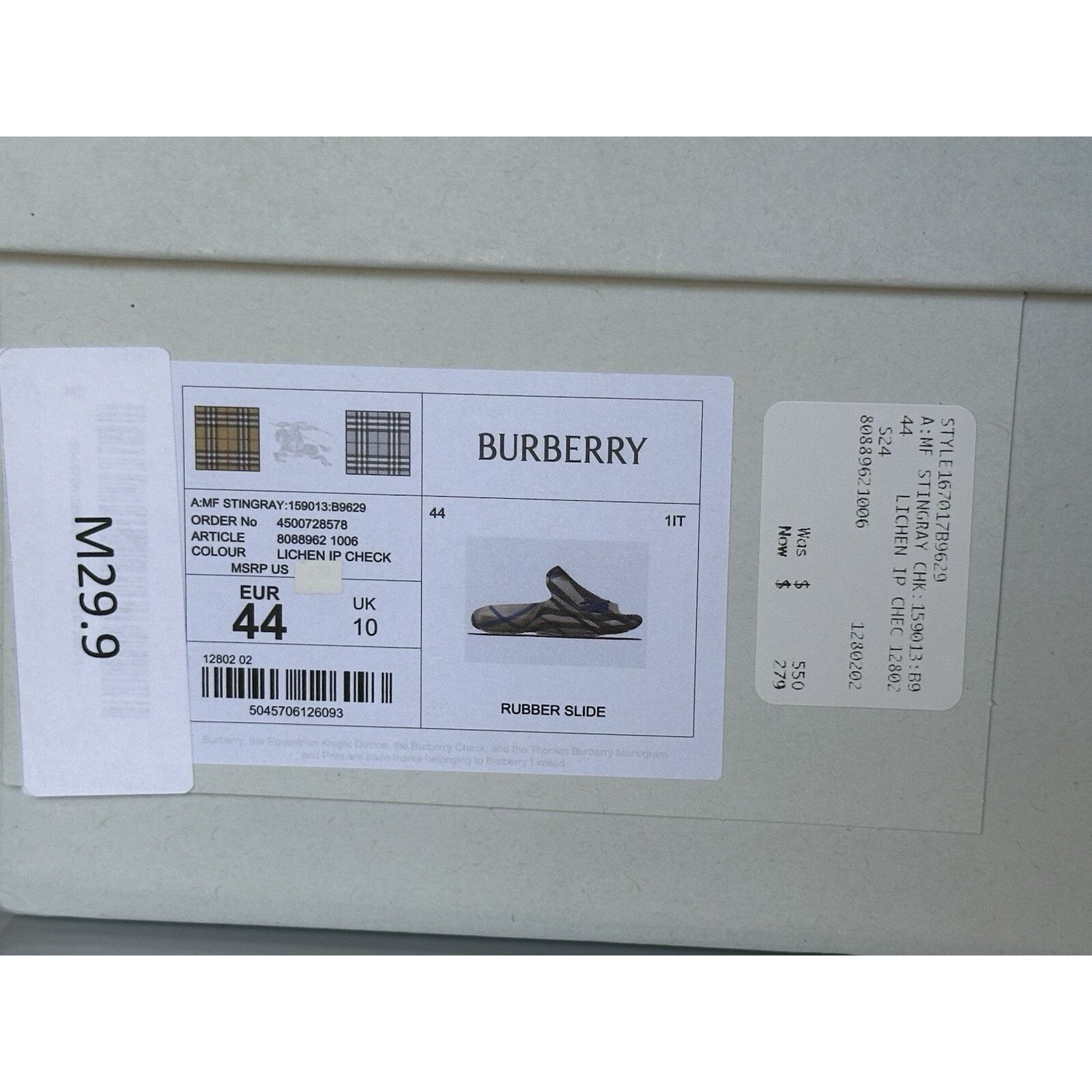 Burberry Burberry Mens Stingray Rubber Lichen Sandals 11 (44) 8088962 Size US 11 / EU 44 - 19 Thumbnail
