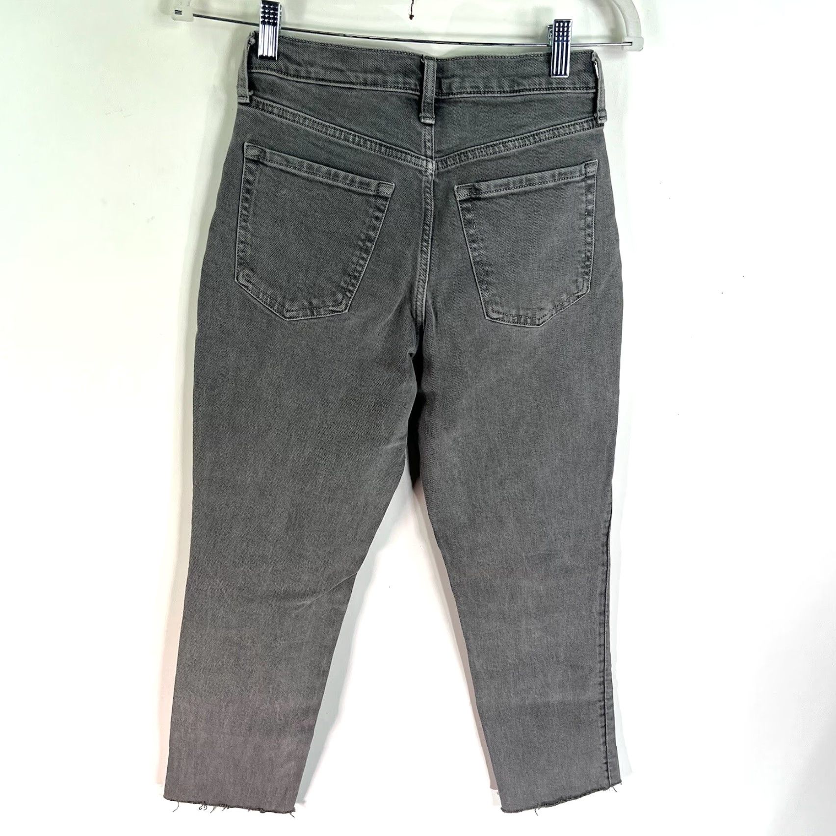 Banana Republic VINTAGE Banana Republic High Waist Stretch Ruff Hem Denim Jeans Womens SZ26 Black 24X26 Size 26" / US 2 / IT 38 - 7 Thumbnail