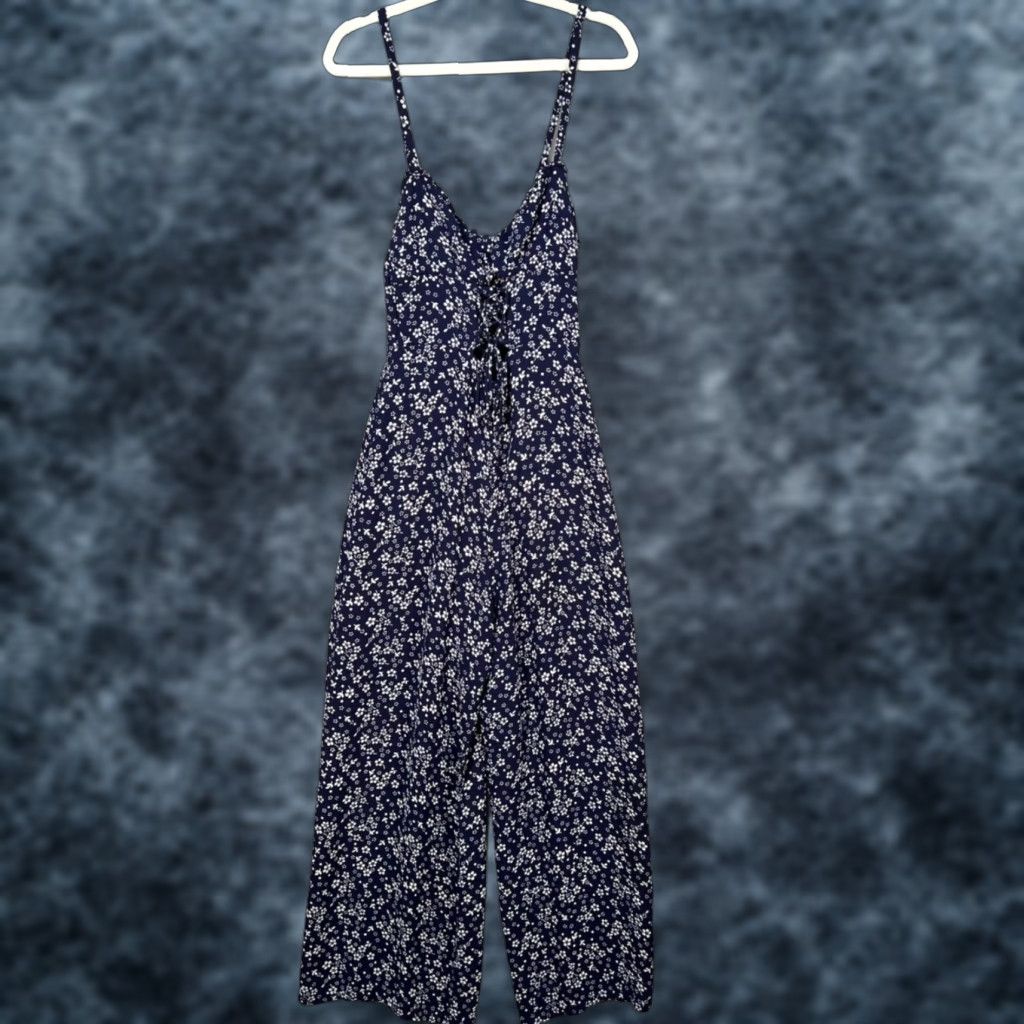 Reformation **Womens Navy Blue Floral Print Sleeveless Jumpsuit Size 0** User: **Reformation Womens Navy Blue Floral Print Sleeveless Jumpsuit Size 0** Size 25" / US 0 / IT 36 - 1 Thumbnail