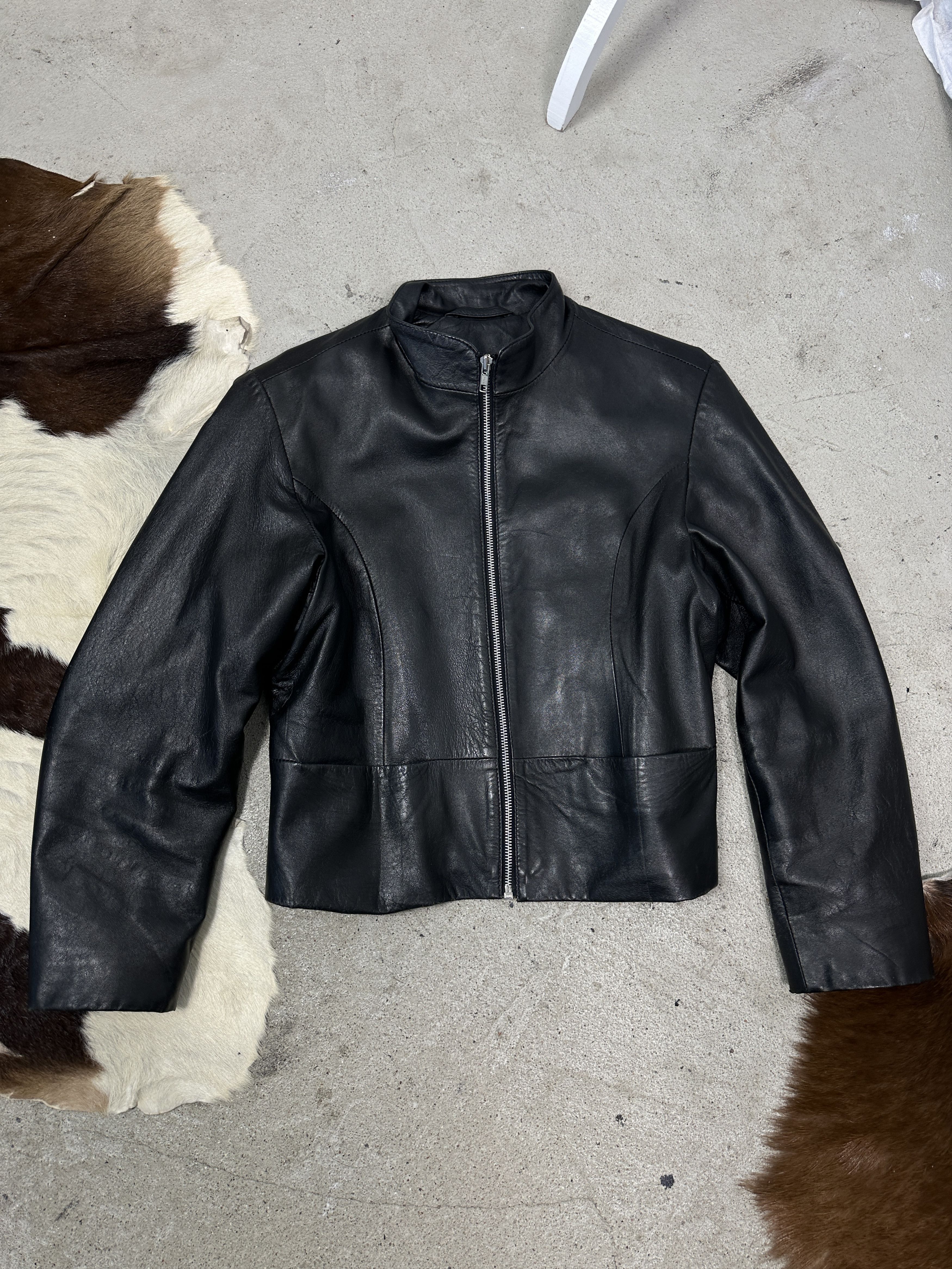 Vintage Vintage Leather Biker Moto Racing Cropped Jacket 00s Size US S / EU 44-46 / 1 - 4 Thumbnail