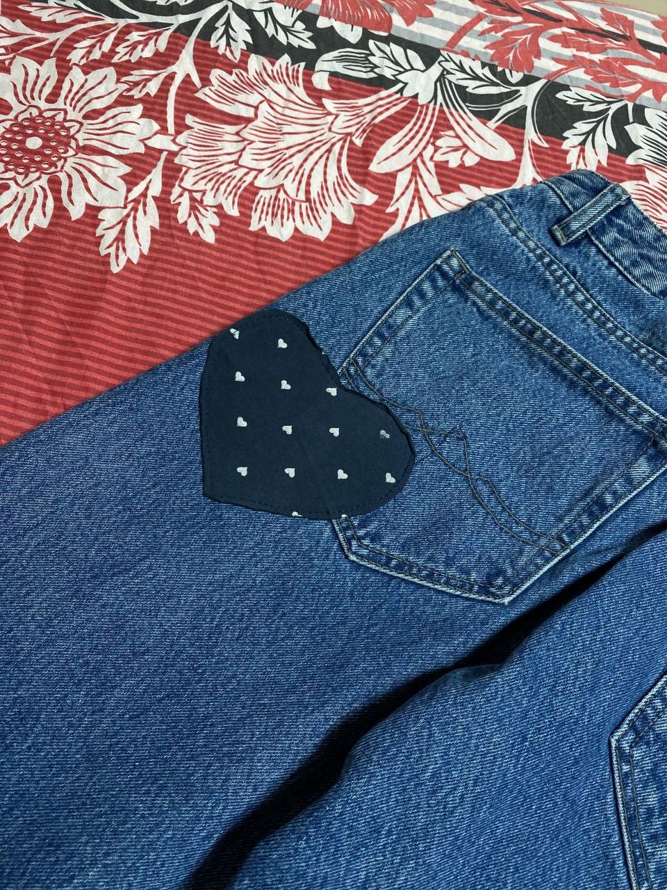 Japanese Brand Distressed Dirty Patchwork Flared Denim Jeans Crush Faded Size US 32 / EU 48 - 2 Thumbnail