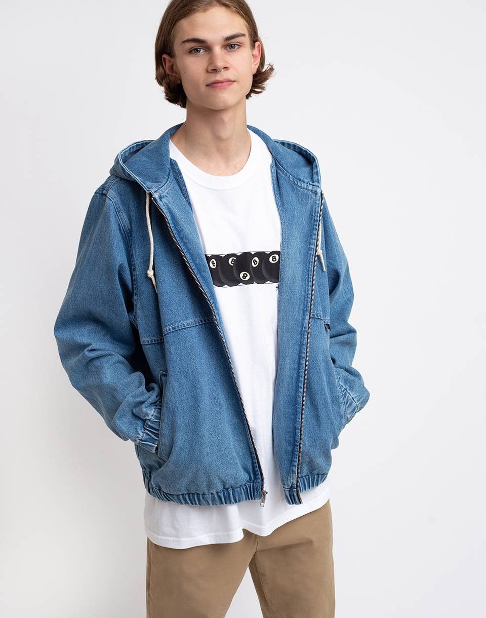 Stussy Denim Hooded Zip Work Jacket Size US XXL / EU 58 / 5 - 3 Thumbnail