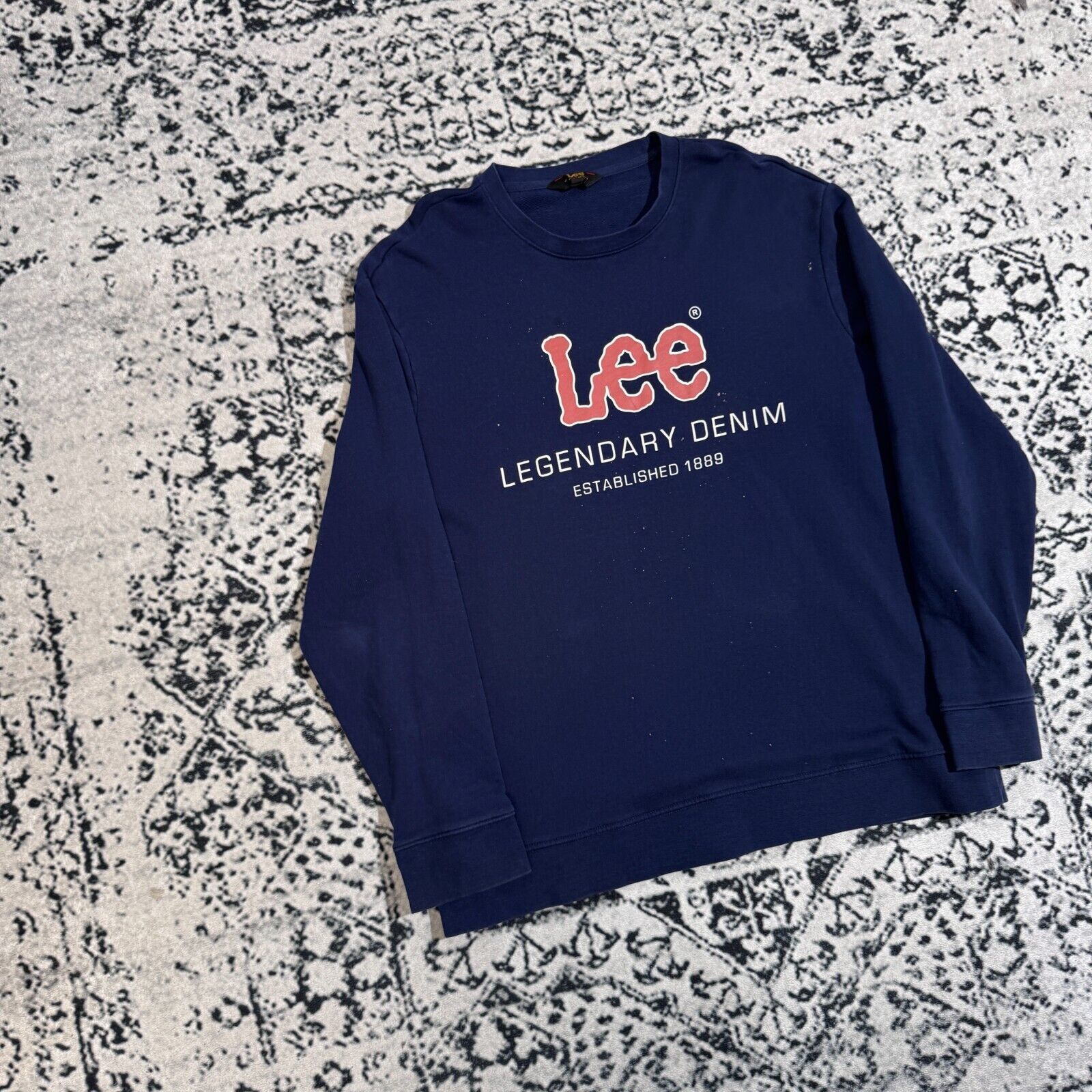 Lee × Vintage Lee Unisex Navy Cotton Sweatshirt Size XL USA Blank Y2K Size US XL / EU 56 / 4 - 3 Thumbnail