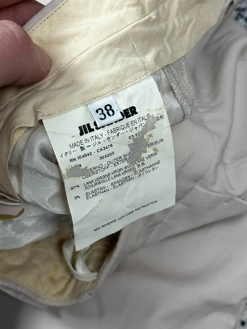Jil Sander Jil Sander Wool Cream Streight Trousers Pants Size 26" / US 2 / IT 38 - 7 Thumbnail
