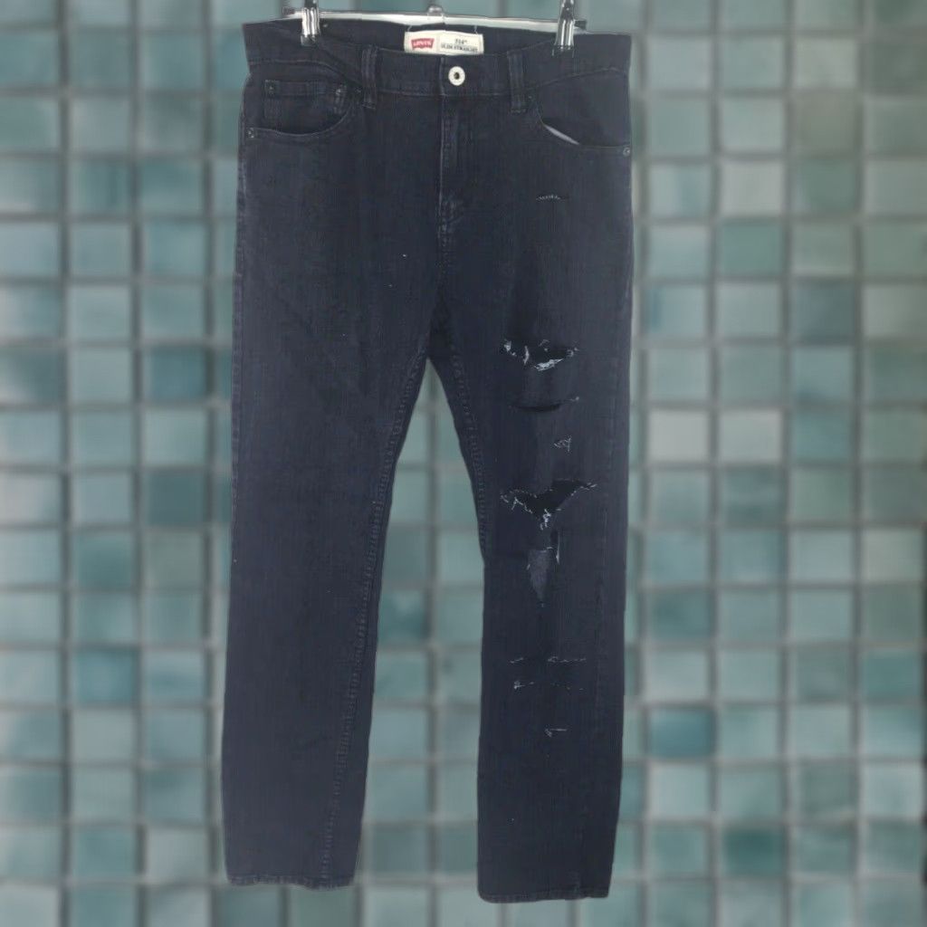 Levi's Levi's 511 Slim Straight Jeans Women's Size 20 Distressed Black 30X30 Denim Size 30" / US 8 / IT 44 - 1 Thumbnail