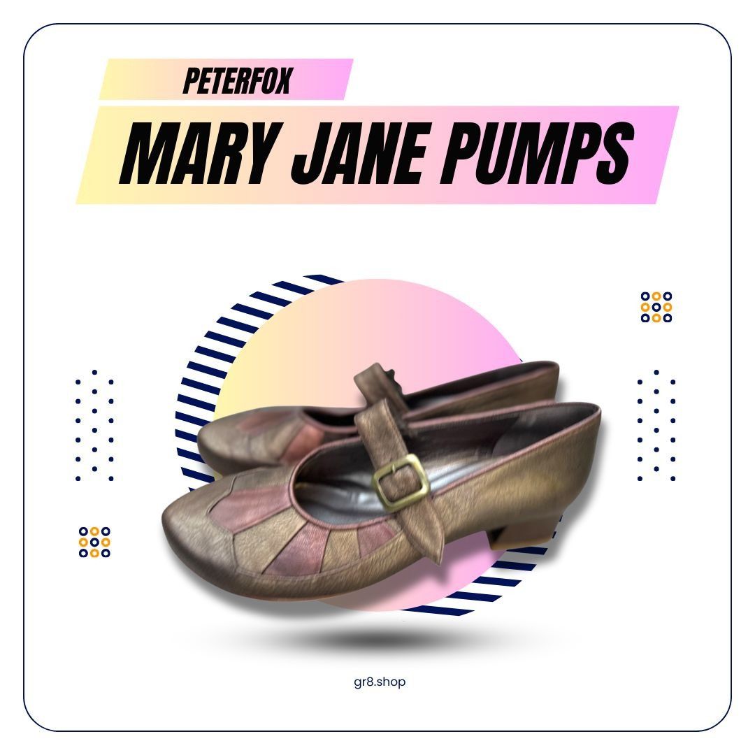 Other Peterfox Mary Jane Pumps Brown & Pink Leather Colorblock Hee Size US 9 / IT 39 - 1 Thumbnail