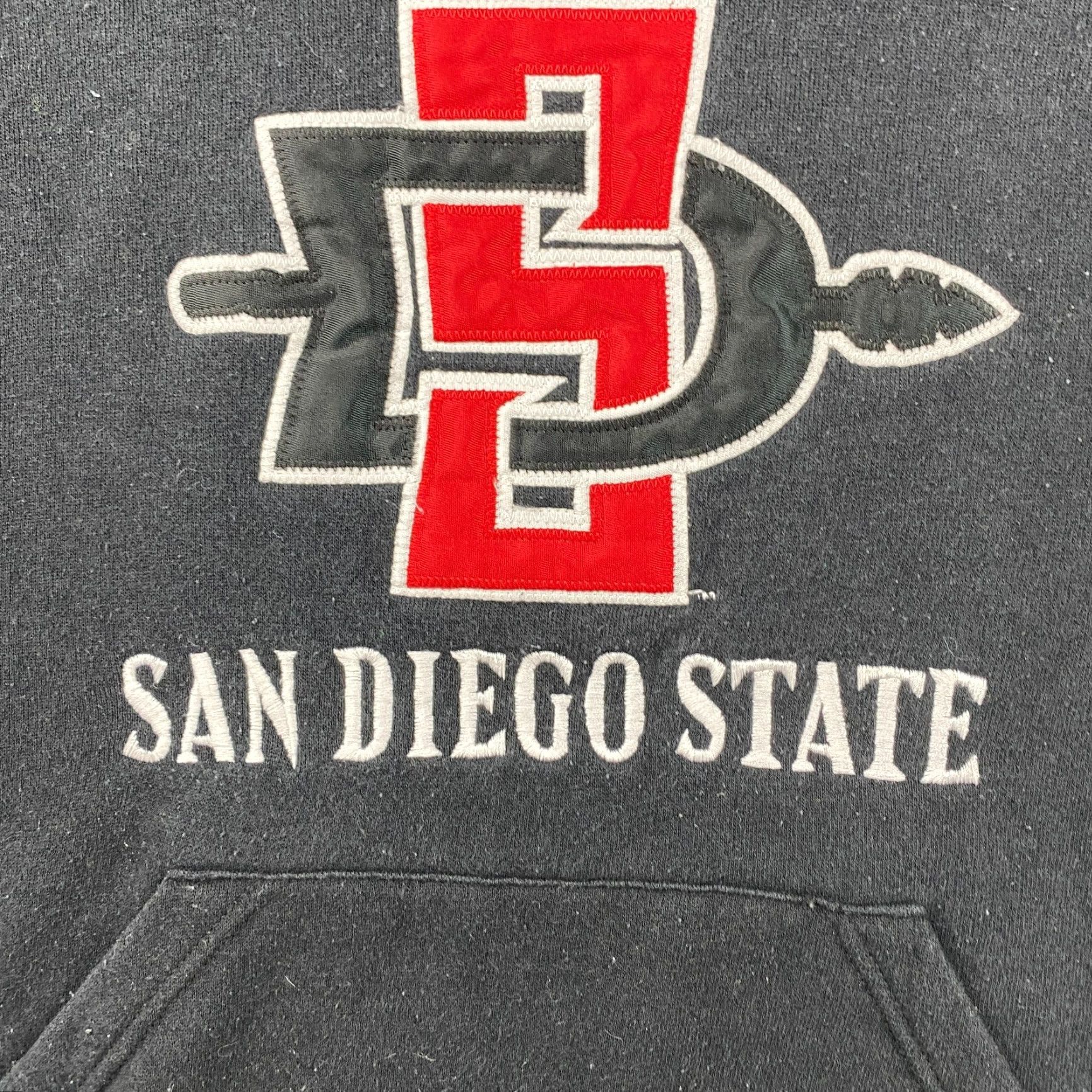 Vintage VINTAGE SDSUSA San Diego State University Aztecs Hoodie Mens XS Black Pullover Made In USA Size US XS / EU 42 / 0 - 3 Thumbnail